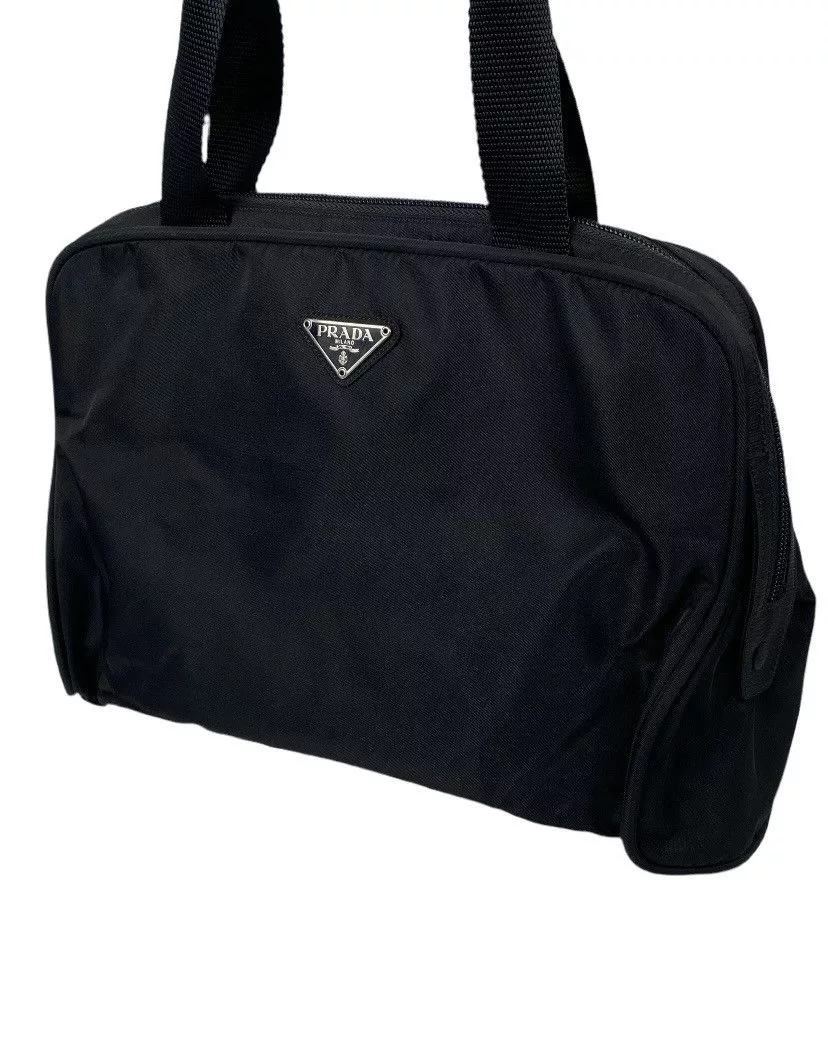 Prada Shoulder Bags Prada Tessuto Nero Nylon Hand Bag Black