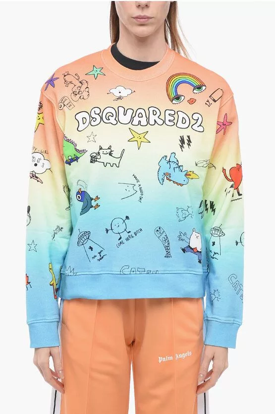 Dsquared2 Sweatshirts Dsquared2 og1mm0624 Crew Neck Cotton Sweatshirt in Multicolor