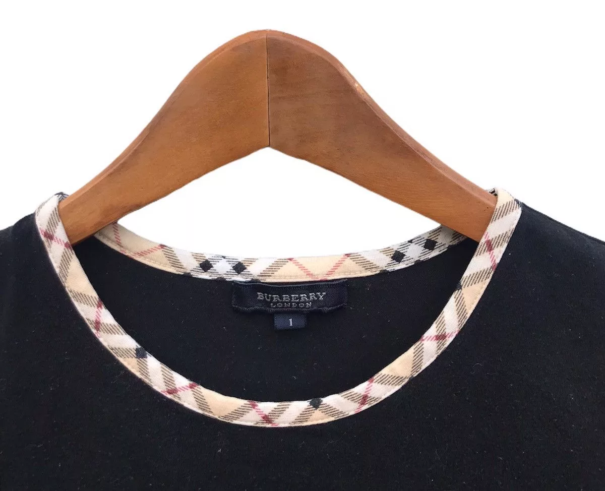 Burberry Short Sleeve T Shirts Burberry ringer checked tee Black