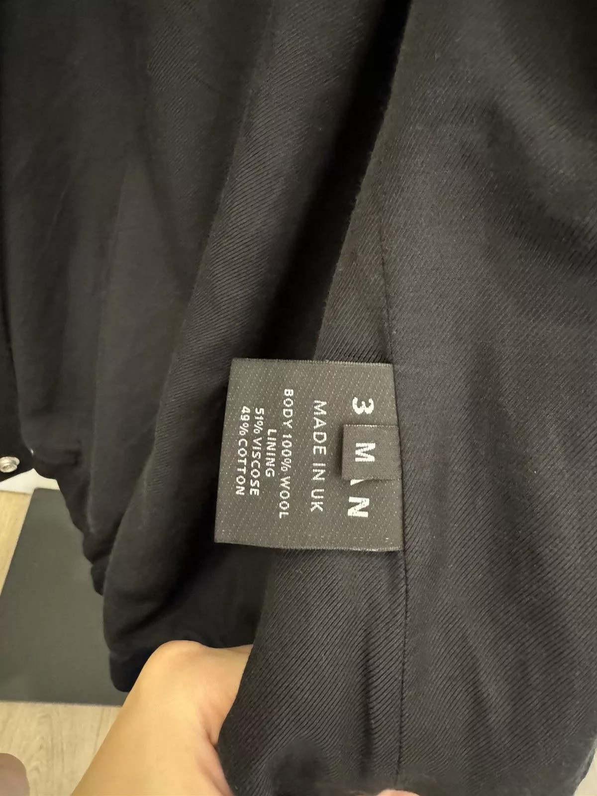 3MAN Light Jackets 3MAN Black wool riding blouson jacket