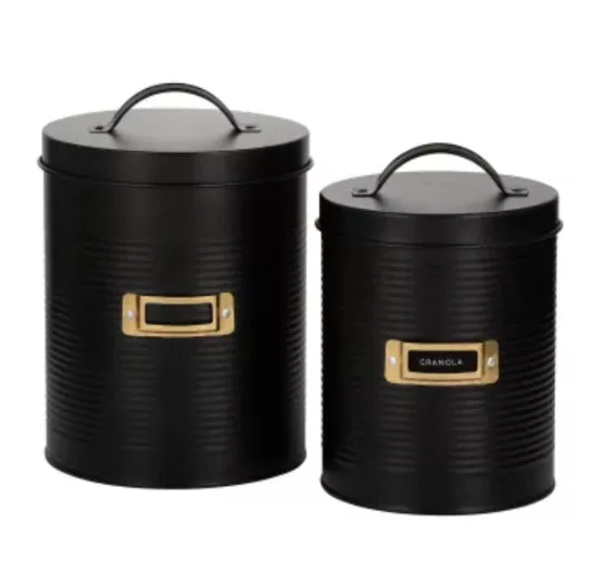 Otto Black Storage Canisters 2/set
