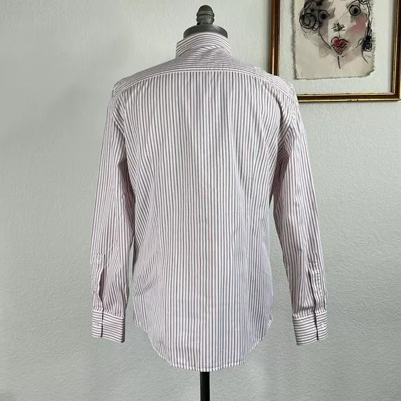 Versace Shirts Button Ups Versace Collection Striped Button Down Embroidered Logo Men'