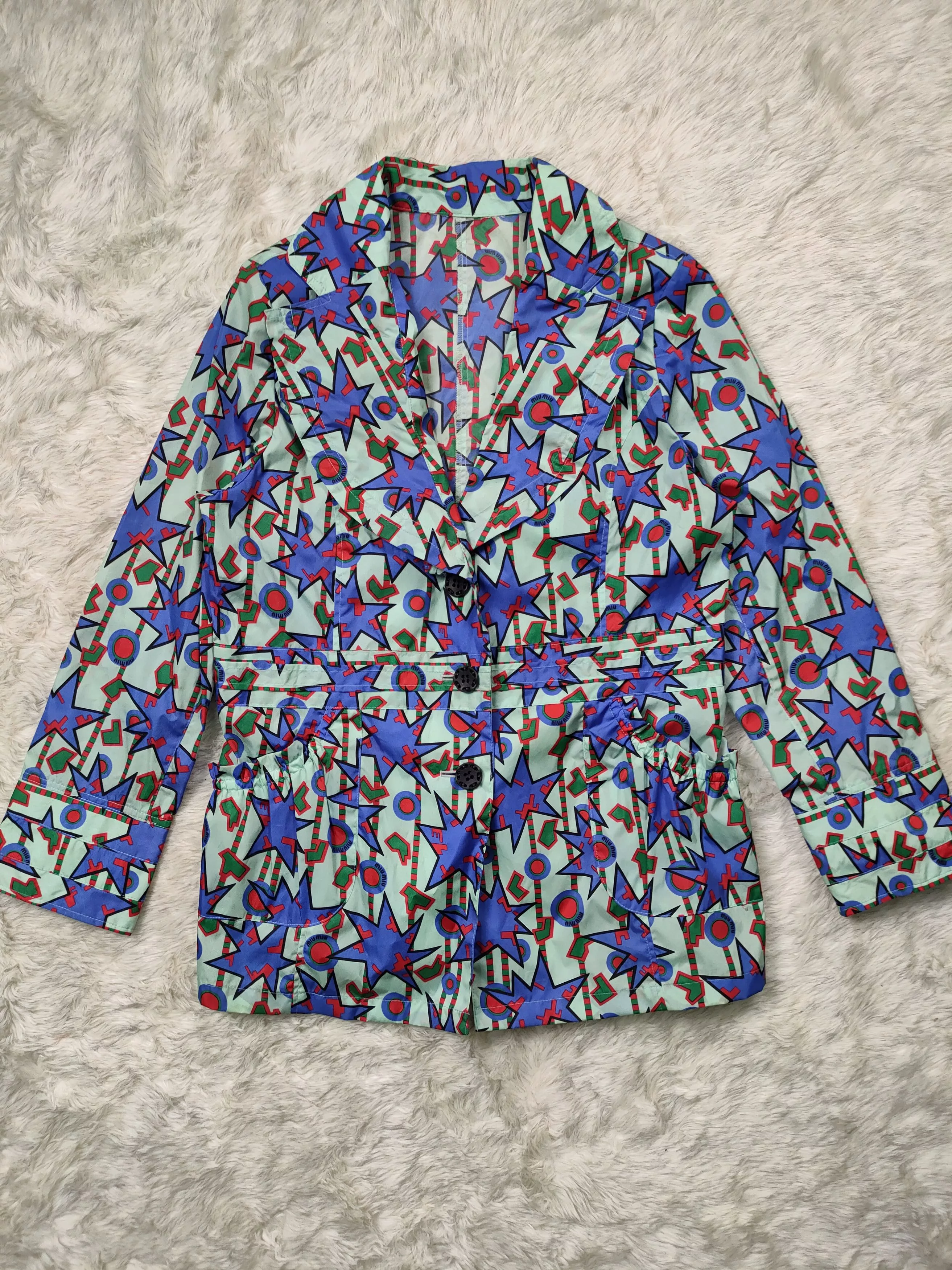 Miu Miu Coats Miu miu Beautiful Design Light Jacket Multi