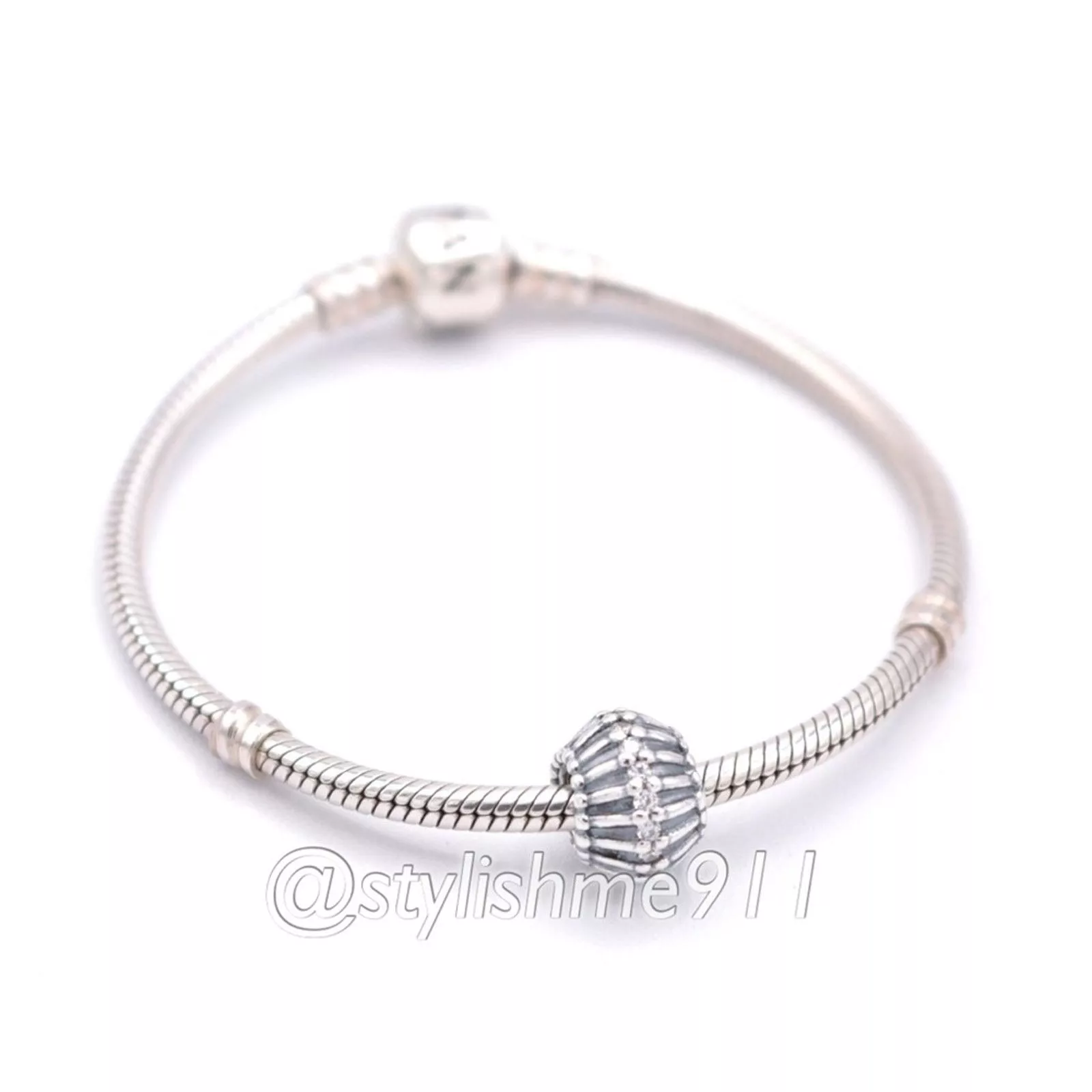 pandora Charms Authentic PANDORA Show Stopper with Black CZ Charm
