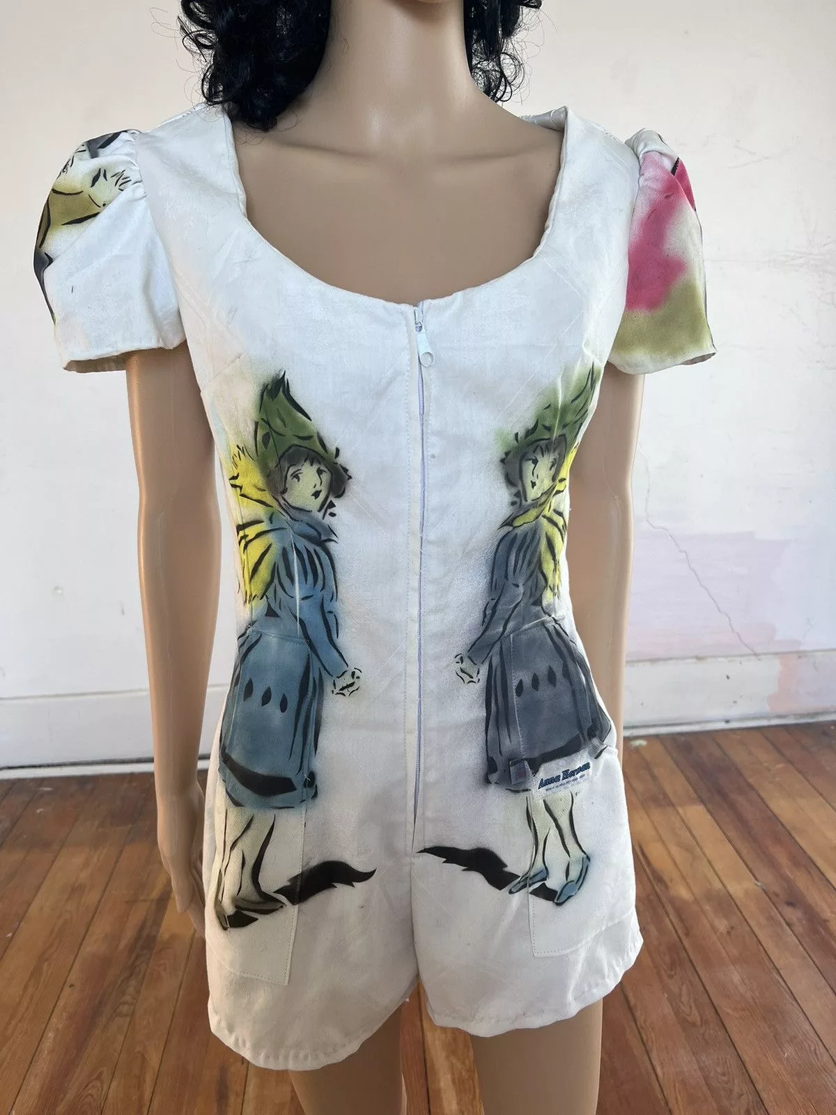 Other Jumpsuits Other Women’s People hand Painted Romper S by A Herman USA White