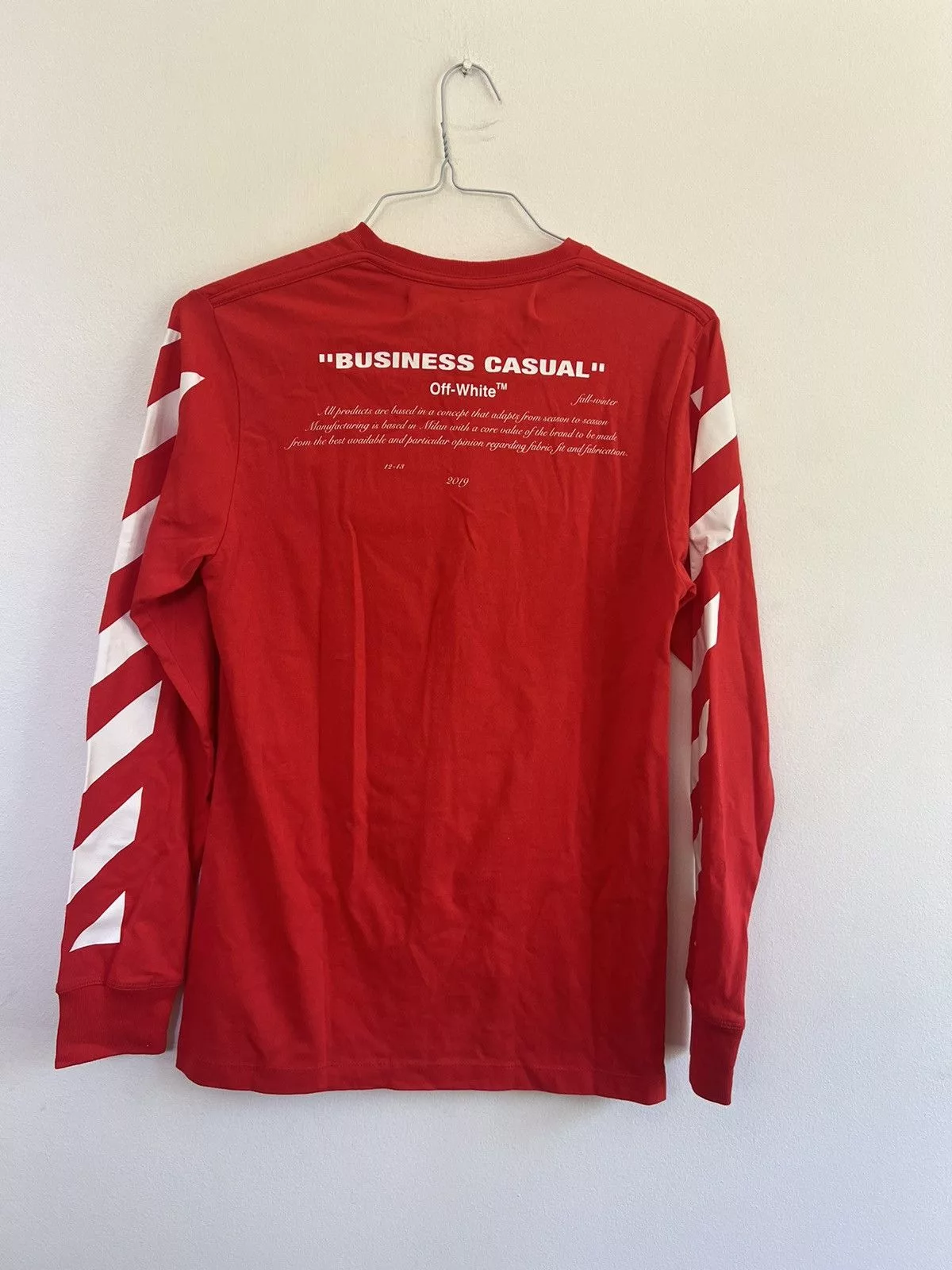 Off-White Long Sleeve T Shirts Off-White × Virgil Abloh Off white Bernini Long sleeve TEE Red