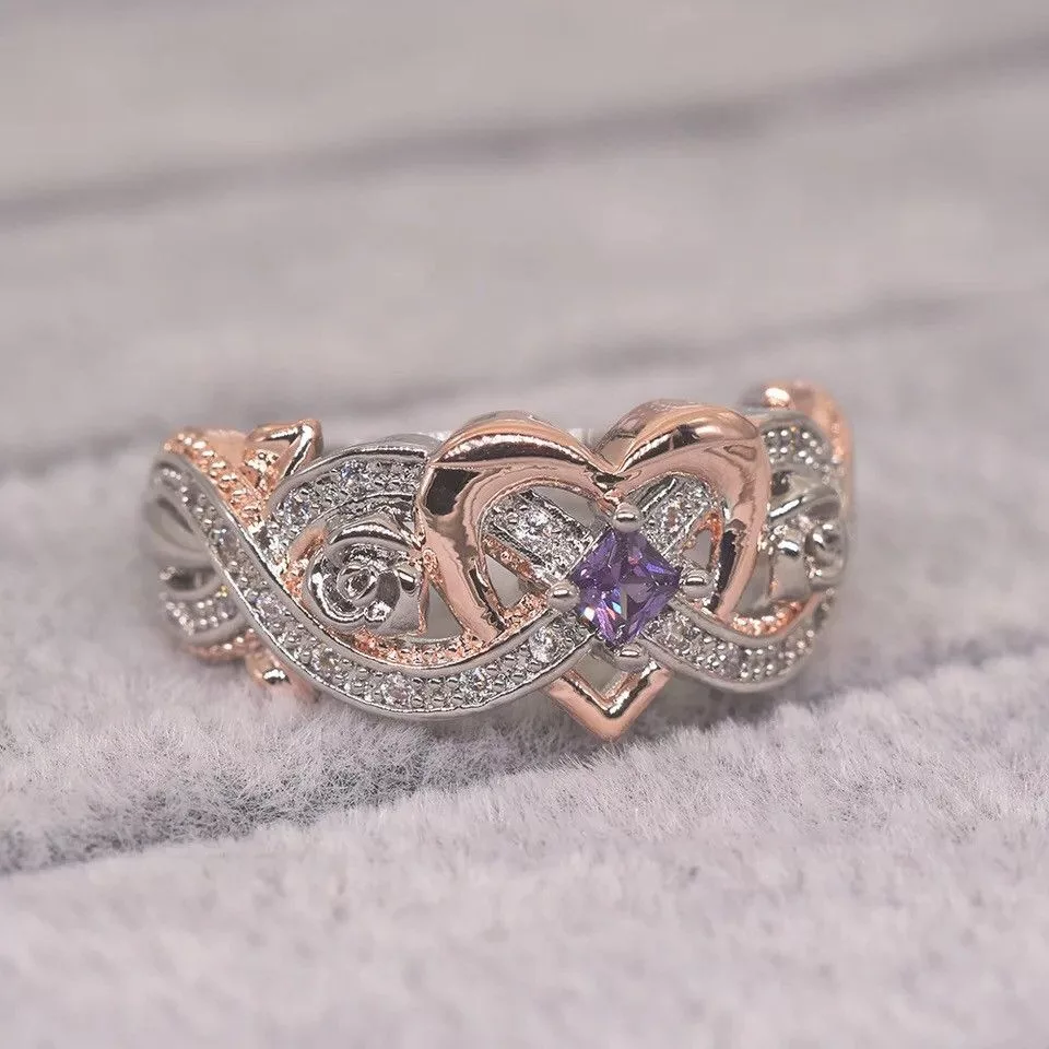 Designer Jewelry Watches Designer × Jewelry Heart Rings with Romantic Rose Flower Gold