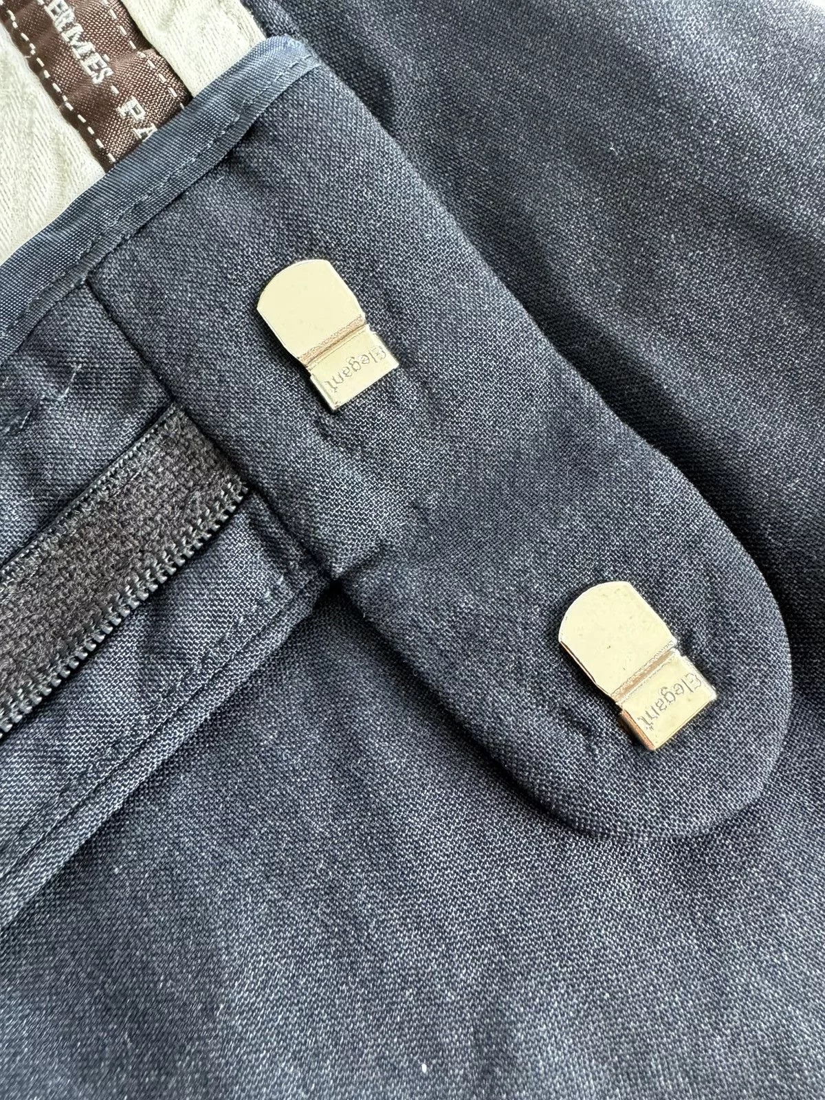 Hermes Formal Trousers Hermes grey charcoal wool pants Gray