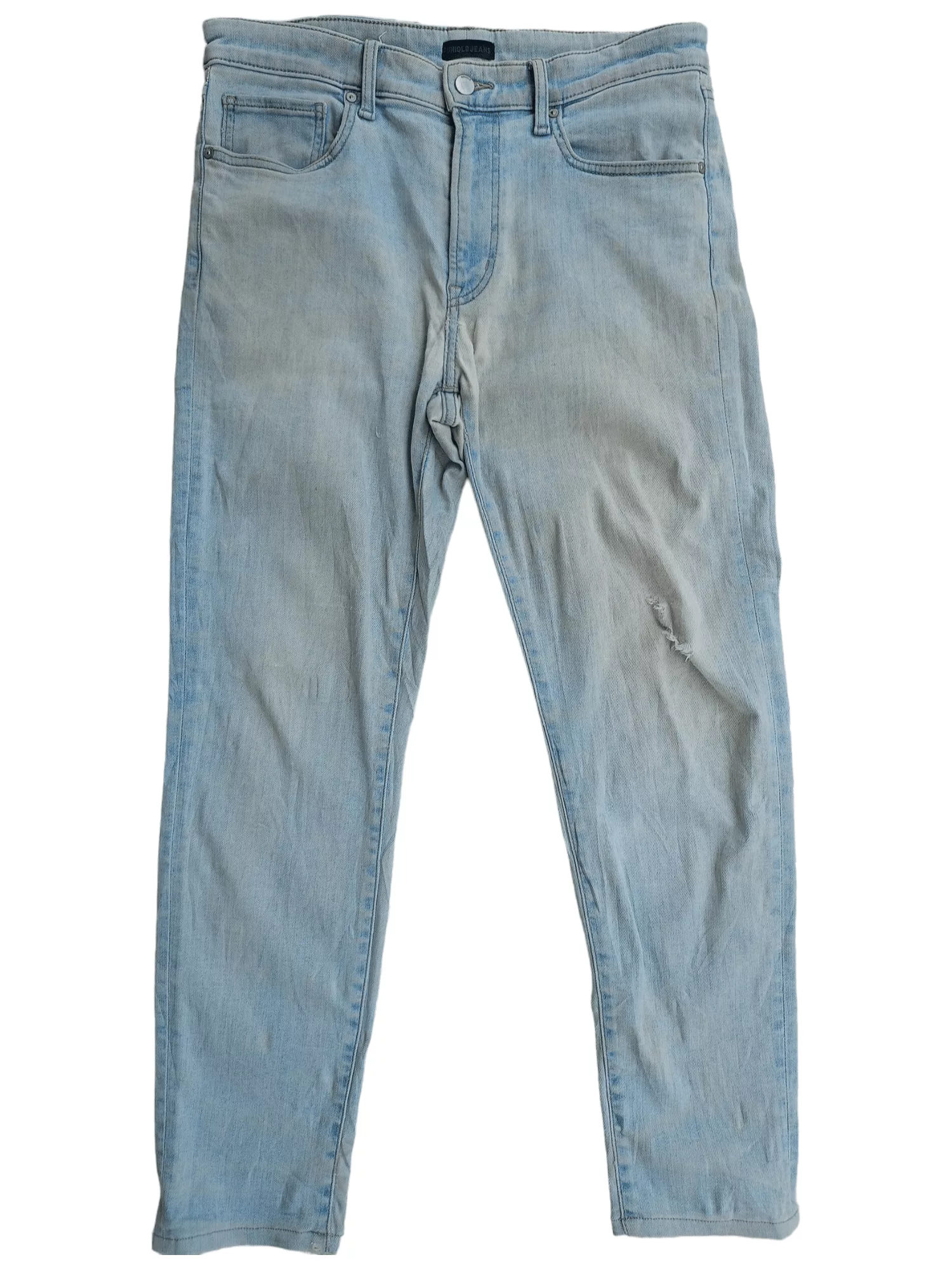 Uniqlo Denim Uniqlo × Vintage UNIQLO JEANS Skinny, Tapered Cut Distressed Men's Jean Blue Streetwear