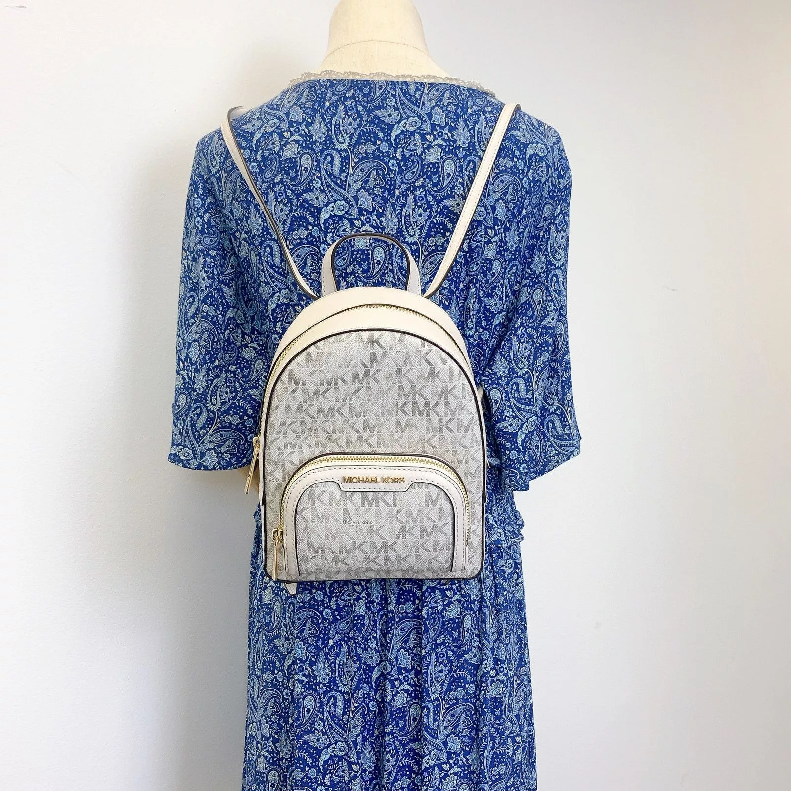 Michael Kors Crossbody Bags Michael Kors 35T2G8TB1B Jaycee Mini Plain Leather Backpacks White