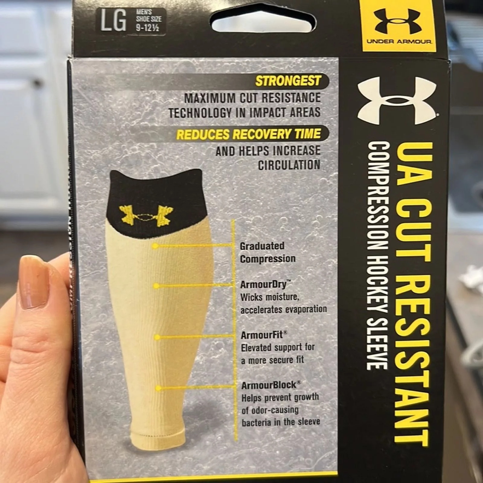 Under Armour Socks Underwear Under Armour Cut Resistant Compression Hockey Sleeve size LG Black