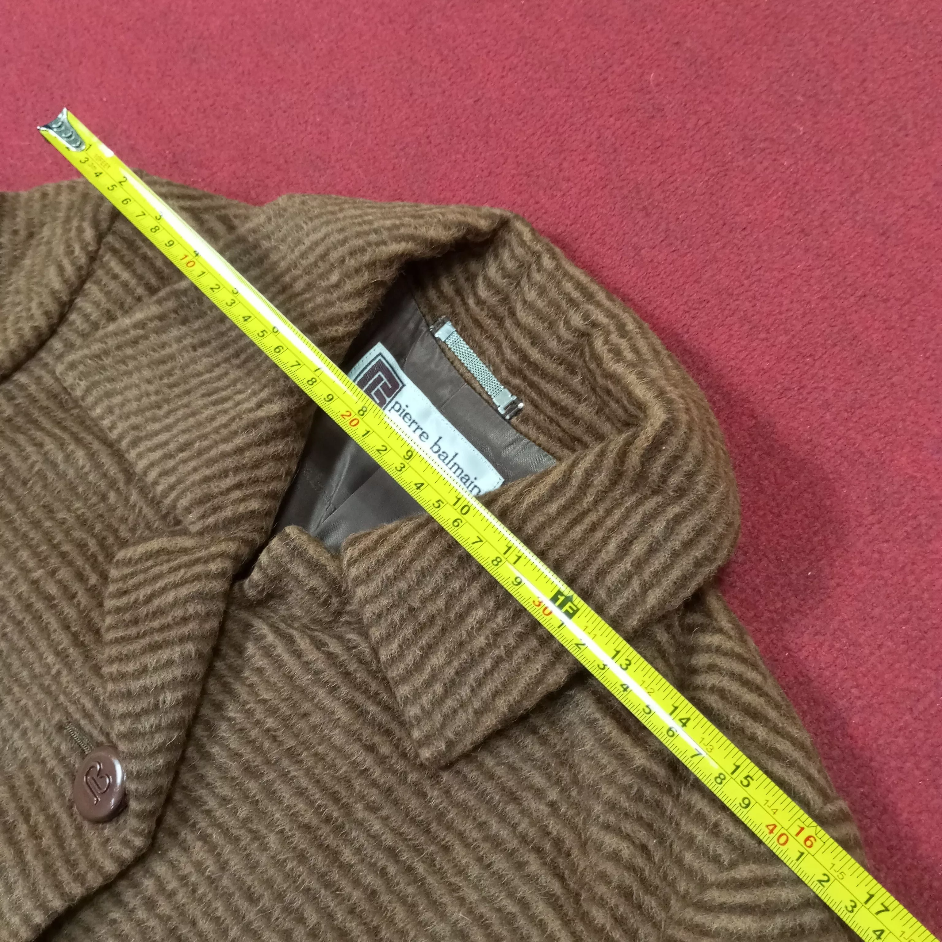 Pierre Balmain Light Jackets Pierre Balmain × Vintage Pierre Balmain Paris Winter Style Trench Coat Wool Jacket Brown