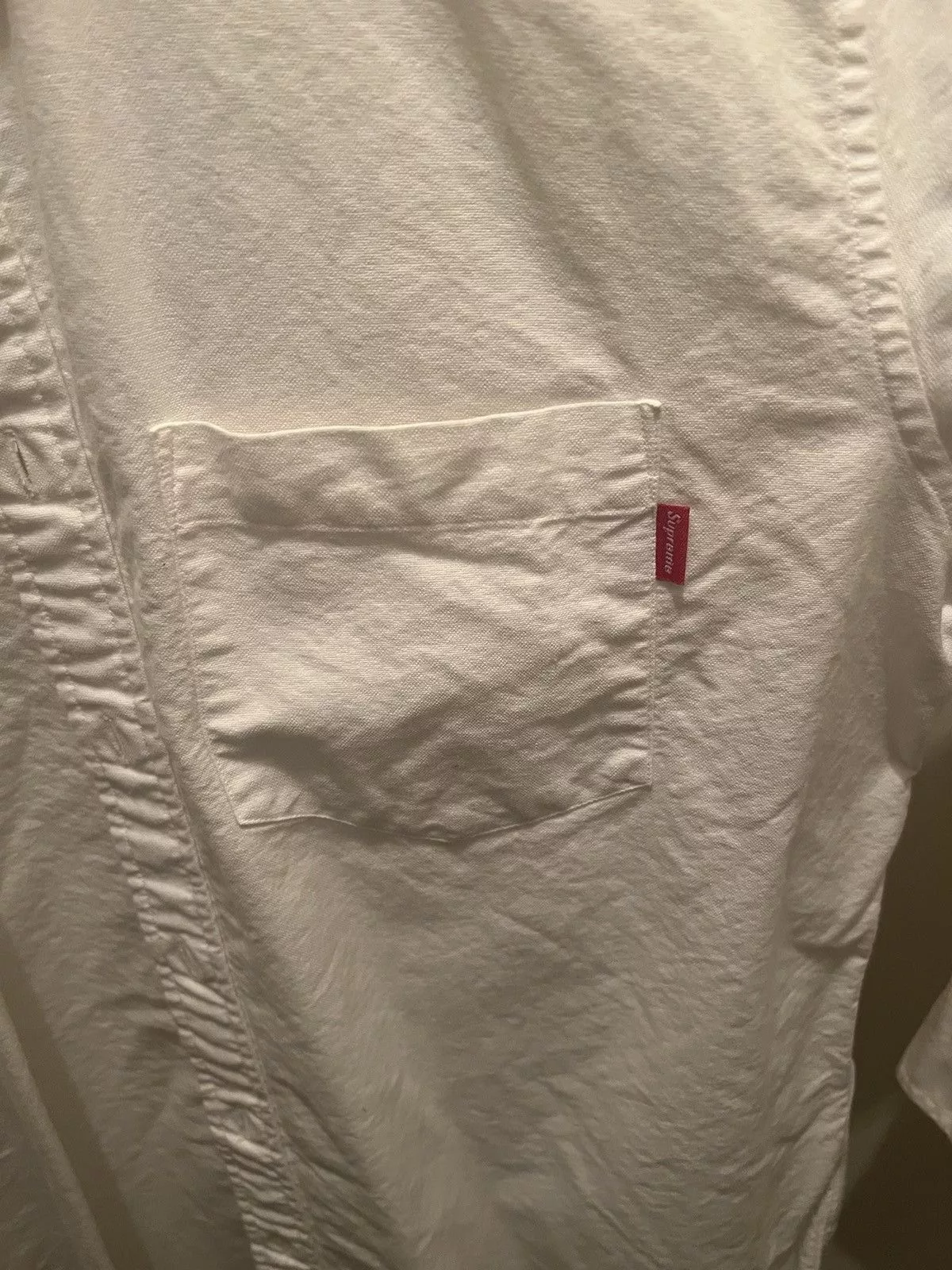 Supreme Shirts Button Ups Supreme White Button Up Small Box Logo