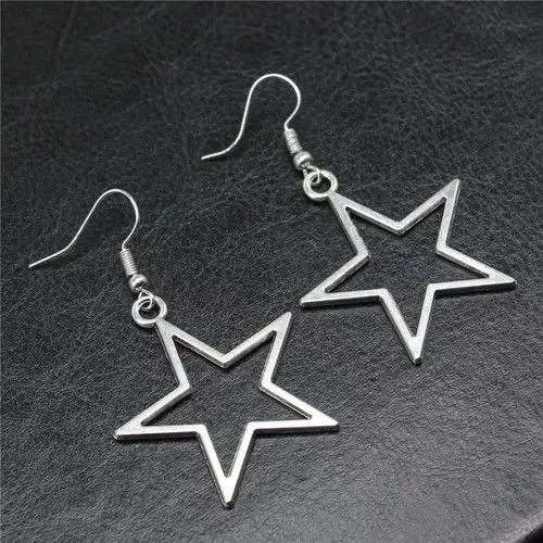 Other Earrings Other Silver Hollow Star Drop Earring Streetwear