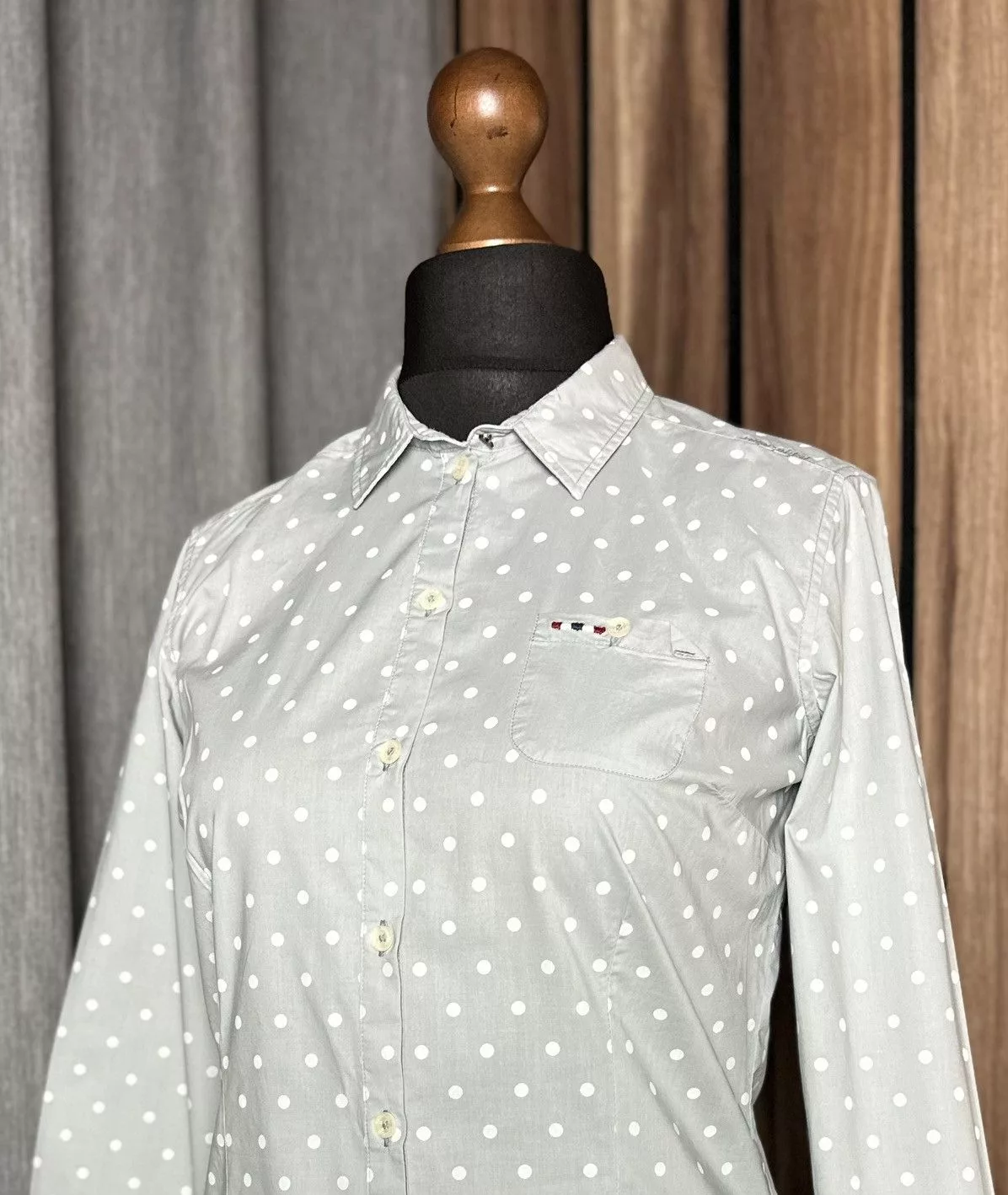 Napapijri Button Ups Napapijri Dotted Shirt Blouse Long Sleeve Women's Size S Multi Luxury