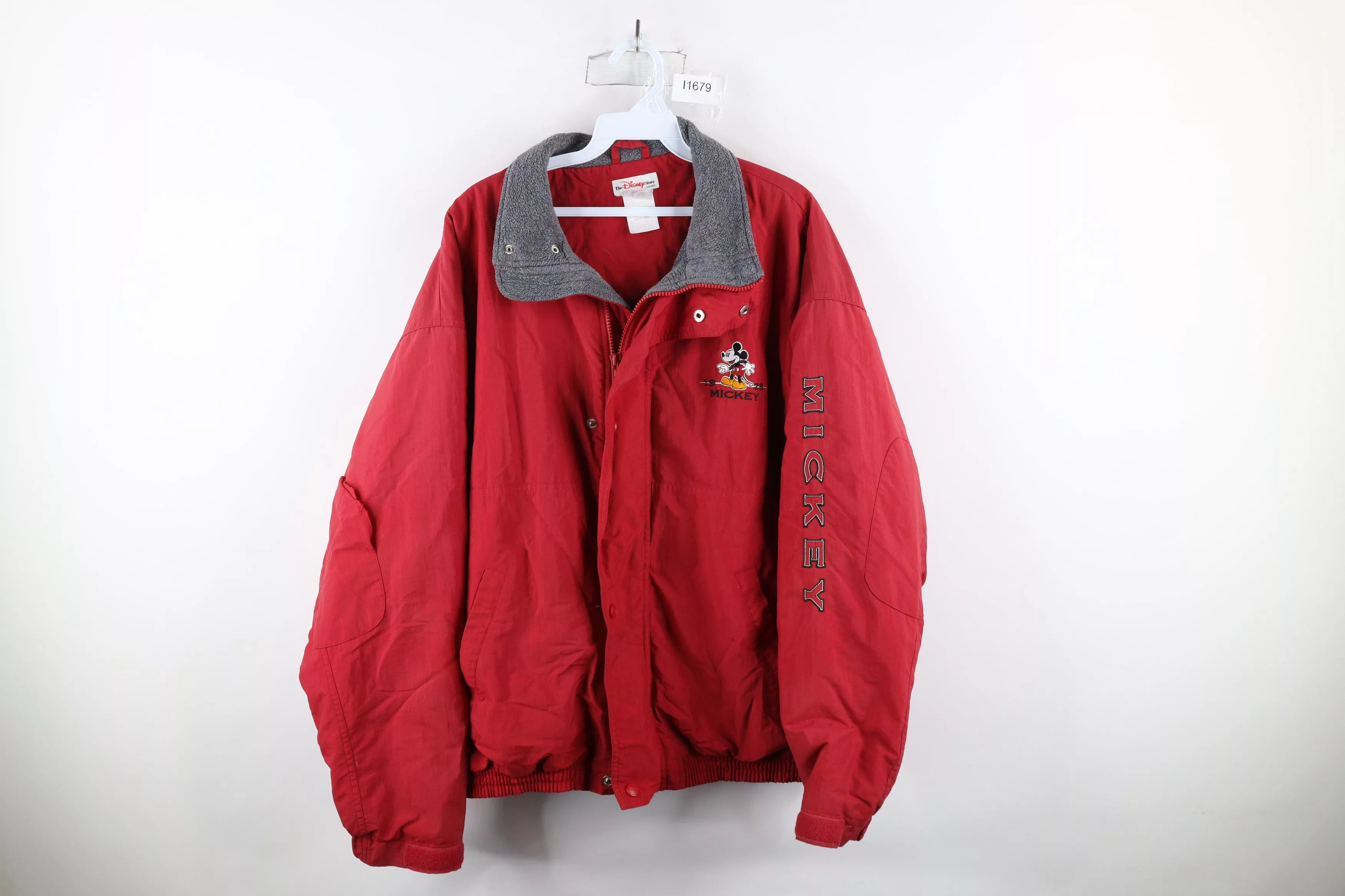 Disney Light Jackets Disney × Vintage Vintage 90s Disney Mickey Mouse Elbow Patch Bomber Jacket Red