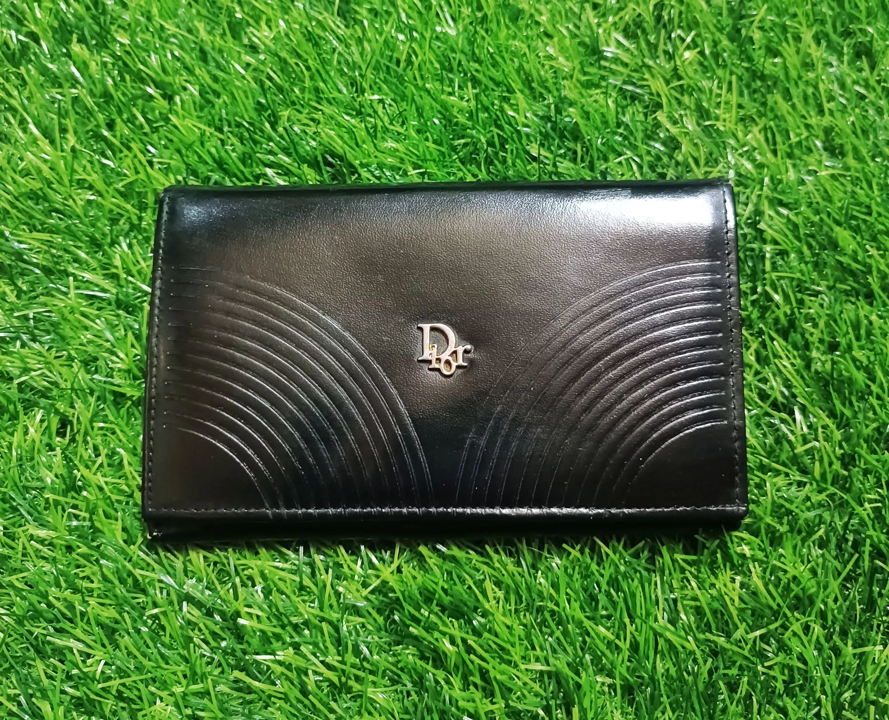 Dior Wallets Dior × Vintage CHRISTIAN DIOR VINTAGE LEATHER LONG WALLET Black Luxury