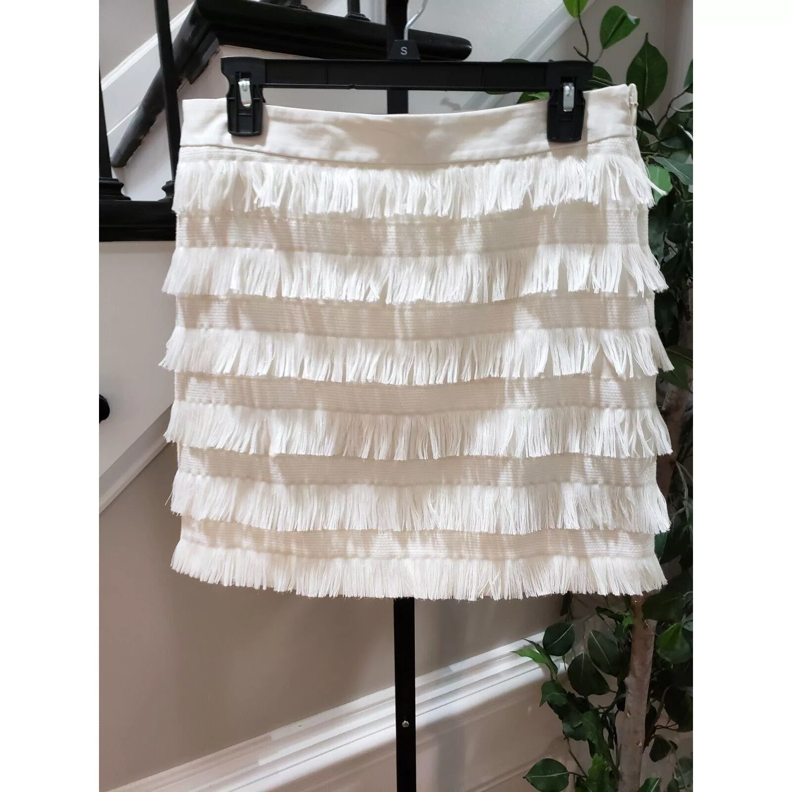 Other Mini Skirts Other The Limited Polyester Zipper Straight Fringe Mini Skirt 4 Beige