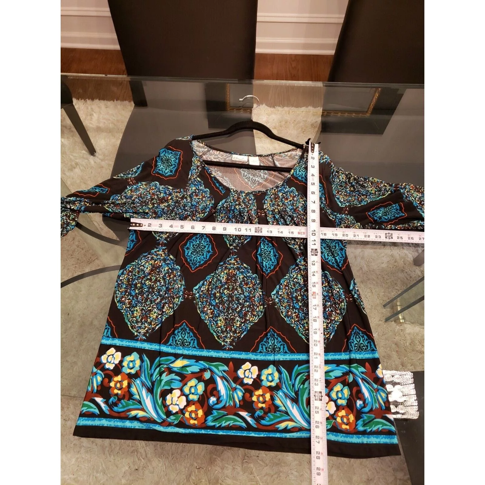 Other Blouses Other Kim Rogers Polyester Round Neck Long Sleeve Top Blouse Large Multi