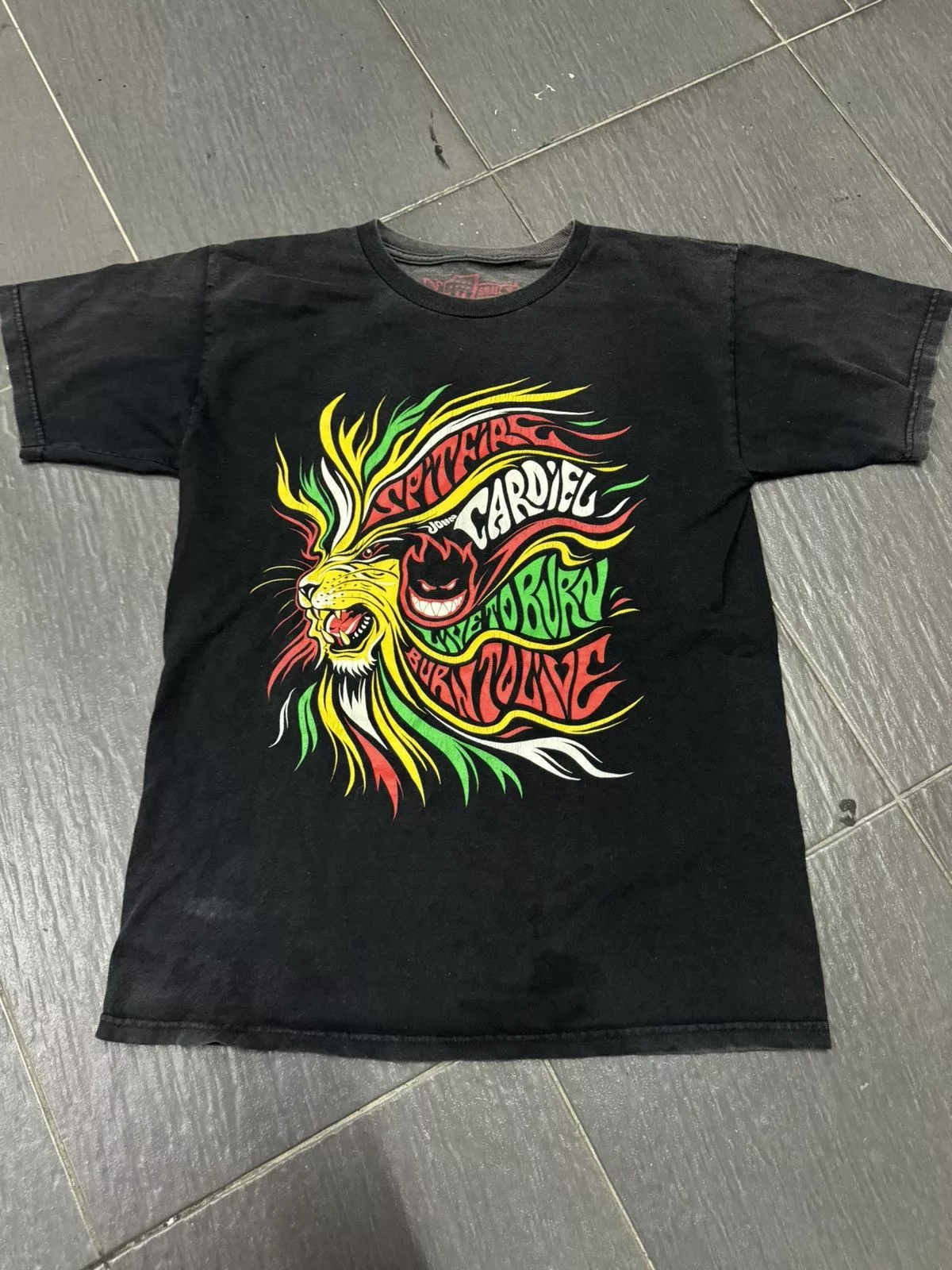 Spitfire Short Sleeve T Shirts SPITFIRE X JOHN CARDIEL TSHIRT Black