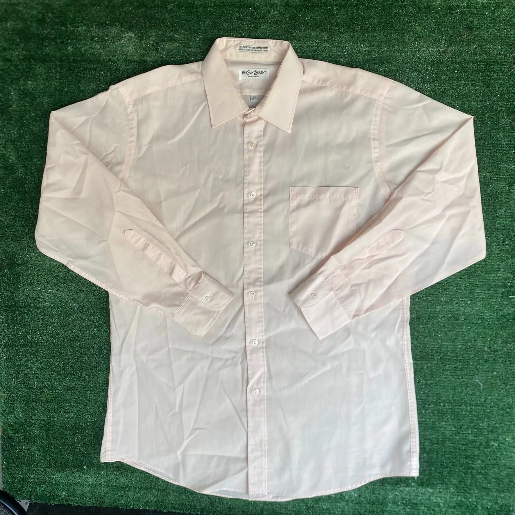 Vintage Shirts Button Ups Vintage 80s Yves Saint Laurent Button Up Shirt Long Sleeve White