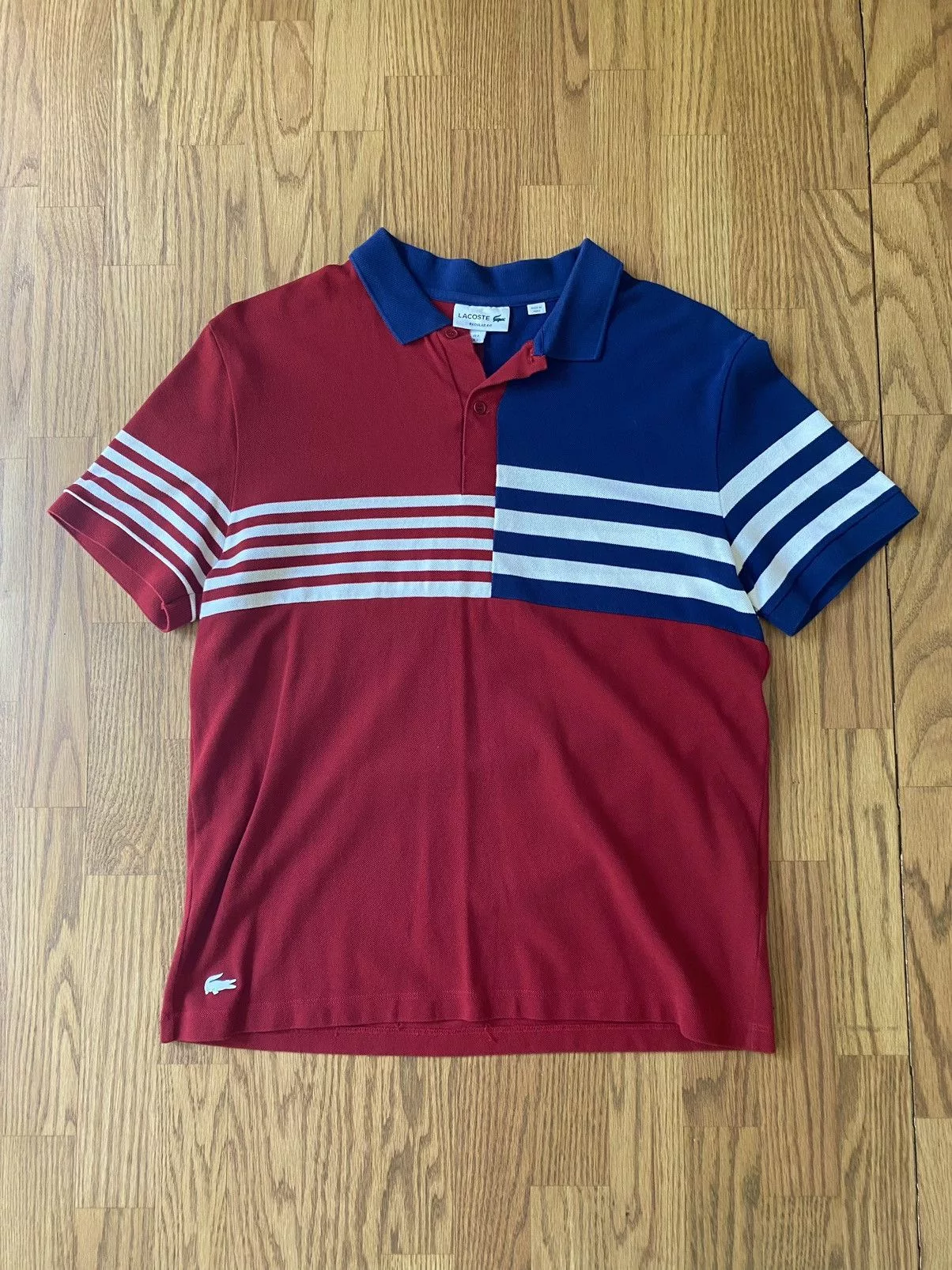 Lacoste Polos Lacoste Striped Pattern Polo Shirt Blue