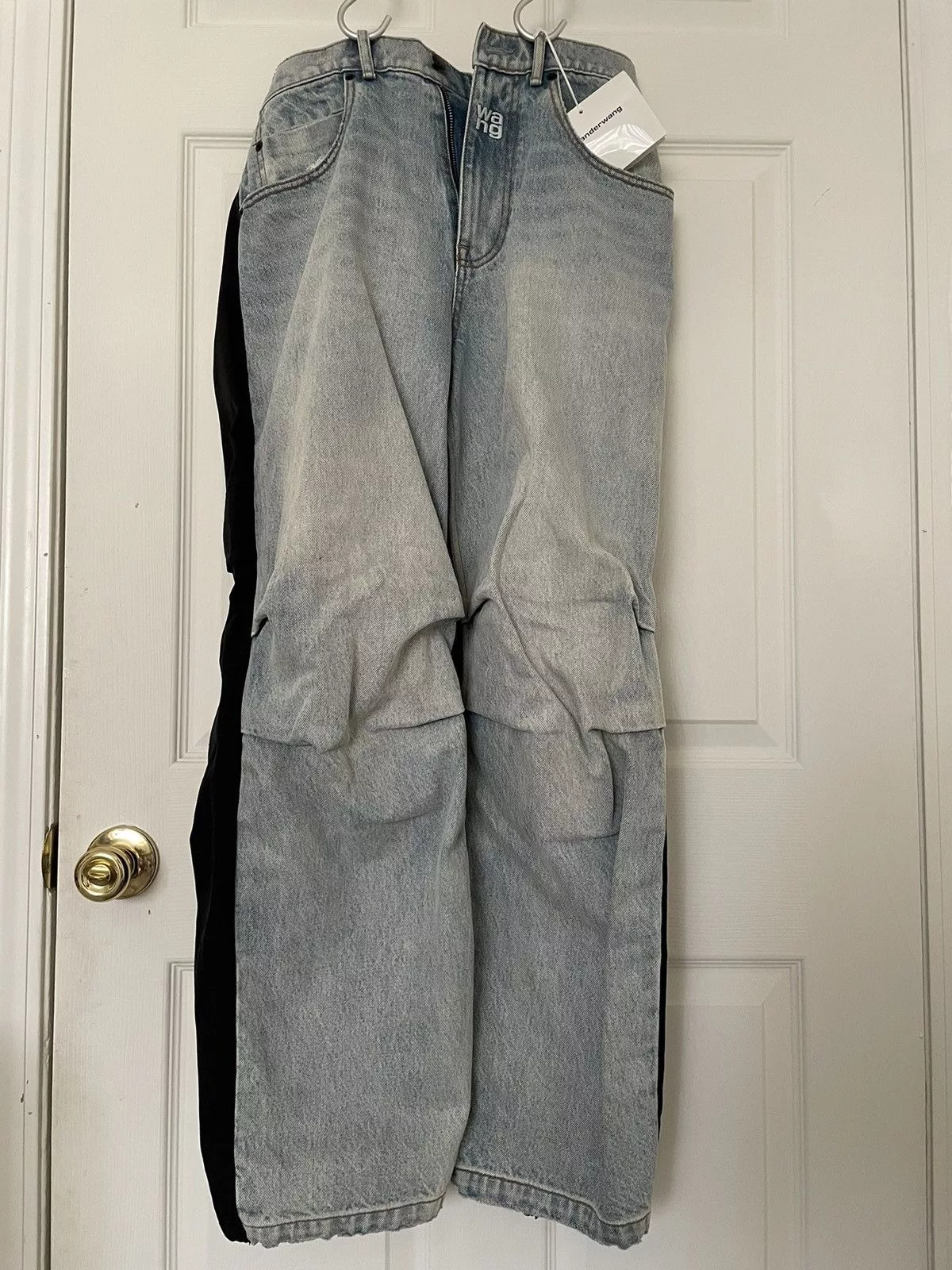 Alexander Wang Jeans Alexander Wang Blue & Black Denim Hybrid Cargo Jeans