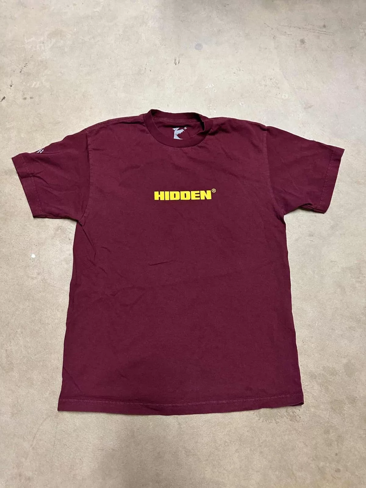 Hidden Characters Short Sleeve T Shirts Hidden Characters OG logo tee Maroon Red Streetwear