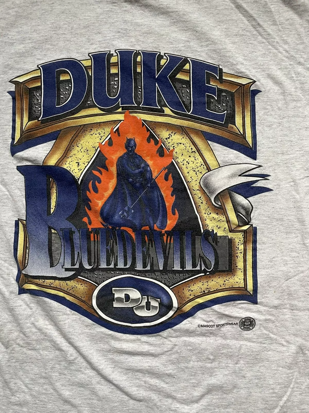 NCAA Short Sleeve T Shirts NCAA Vintage Duke Bluedevils Tee Gray