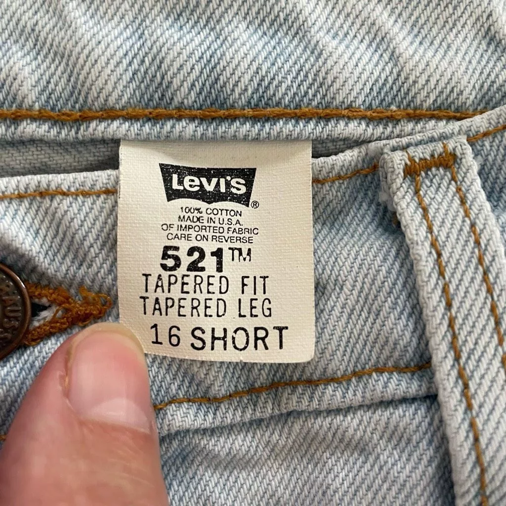 Levi's Jeans Levi's Levi’s Vintage 90s 521 Tapered Fit Jeans 16 Short Blue