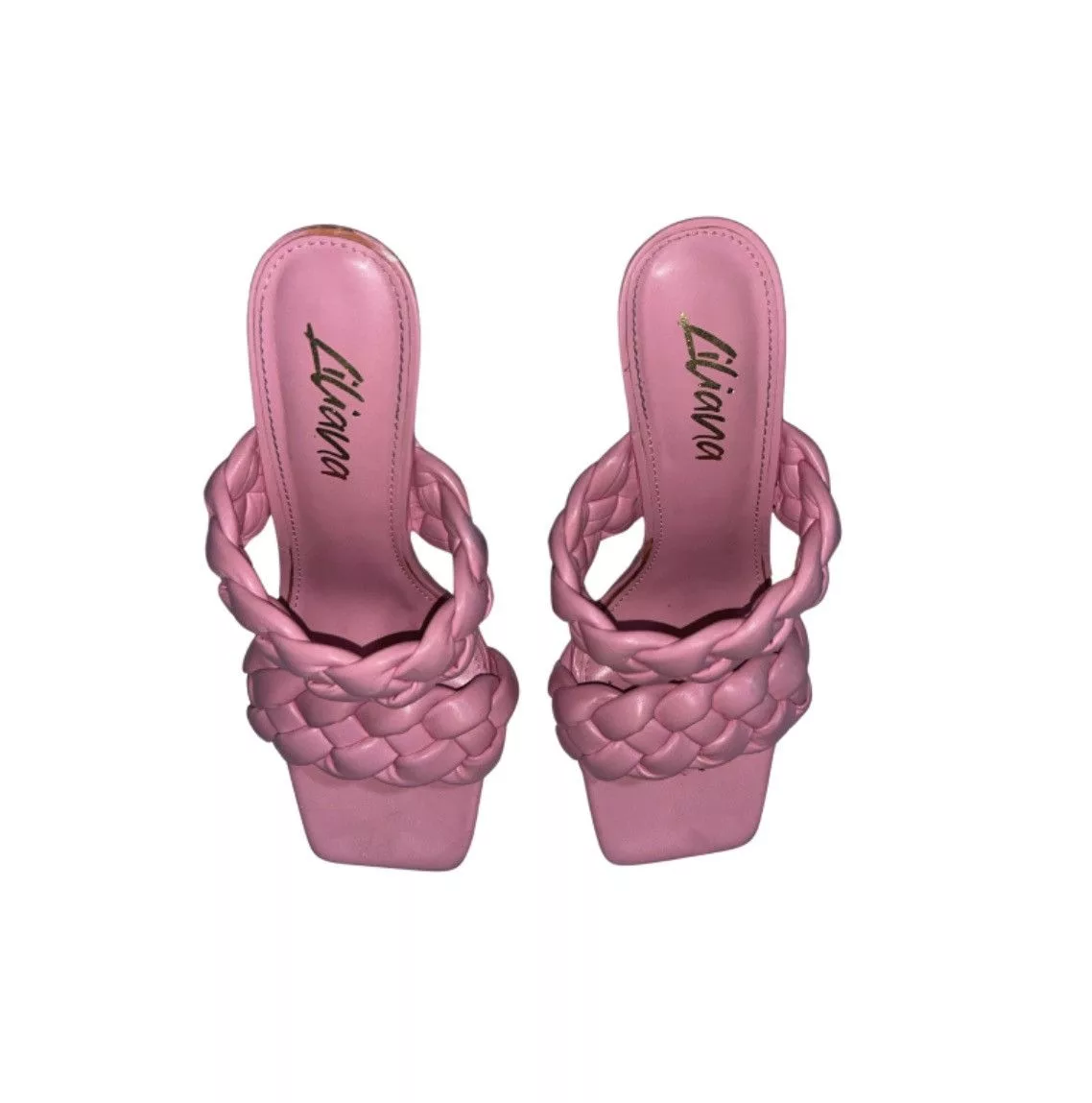 Other Heels Other Light Pink Braid Heel Size 7 1/2 fits like a 7