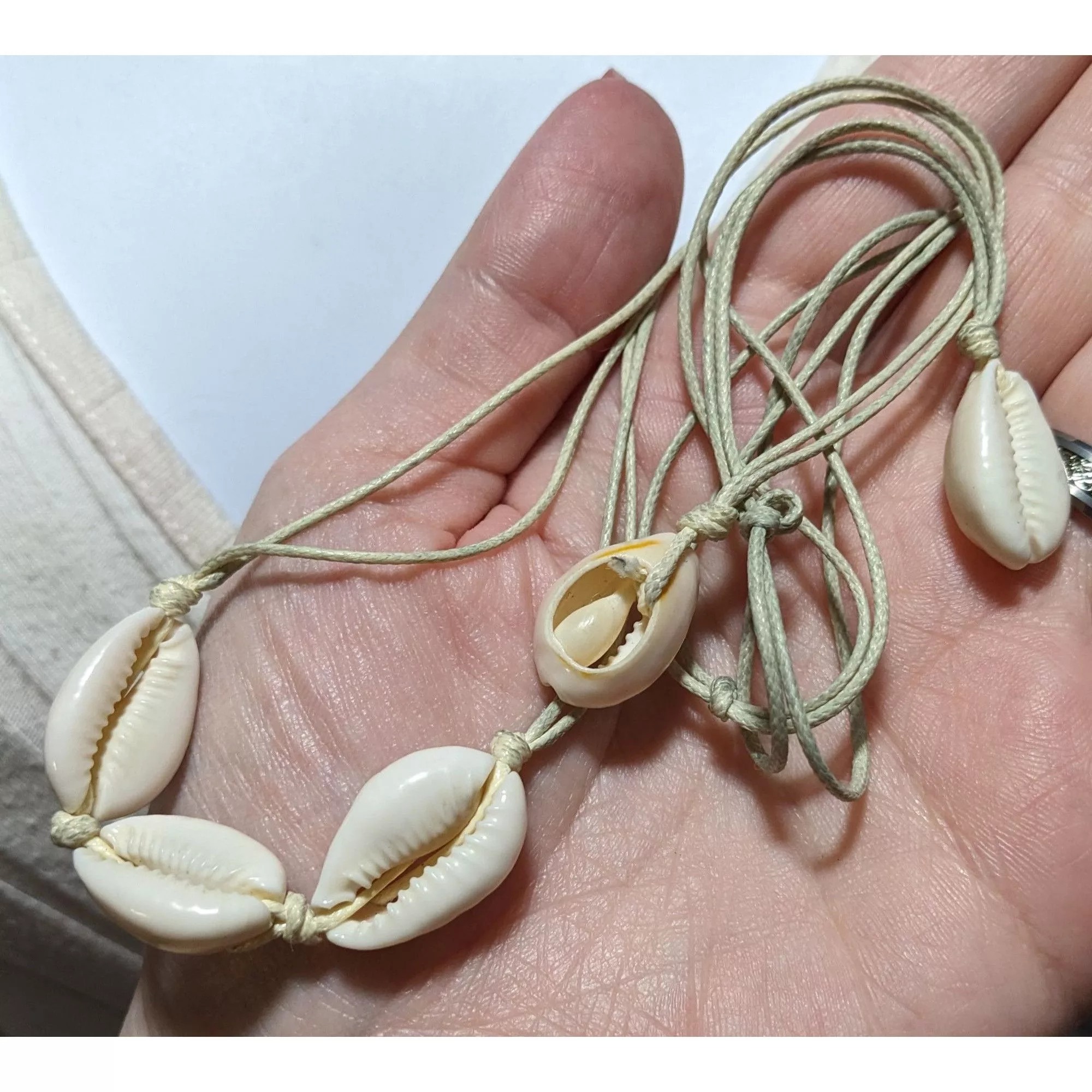 Other Necklaces Other Handmade Cowrie Shell Wrap Necklace White