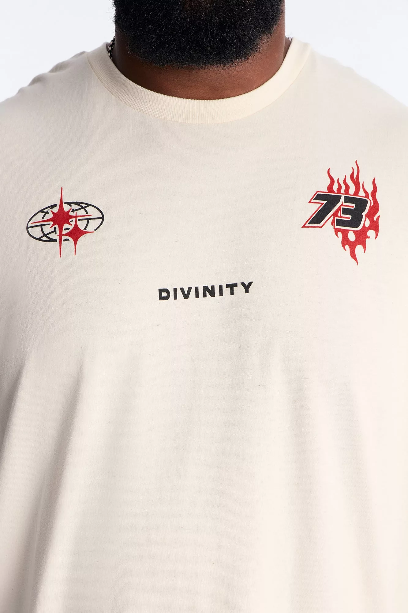 Divinity Oversized Short Sleeve Tee - Cream