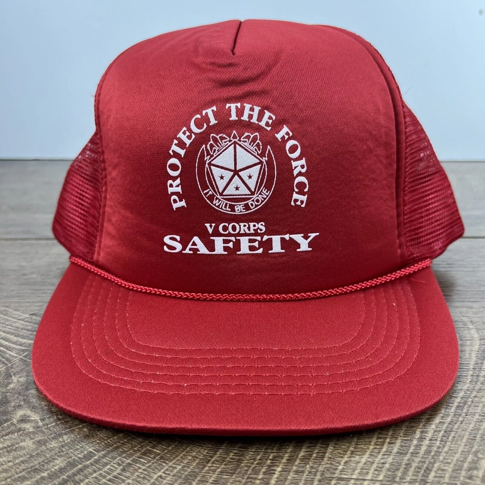 Other Hats Other Protect the Force Hat Safety Hat Snapback Red Adjustable Hat