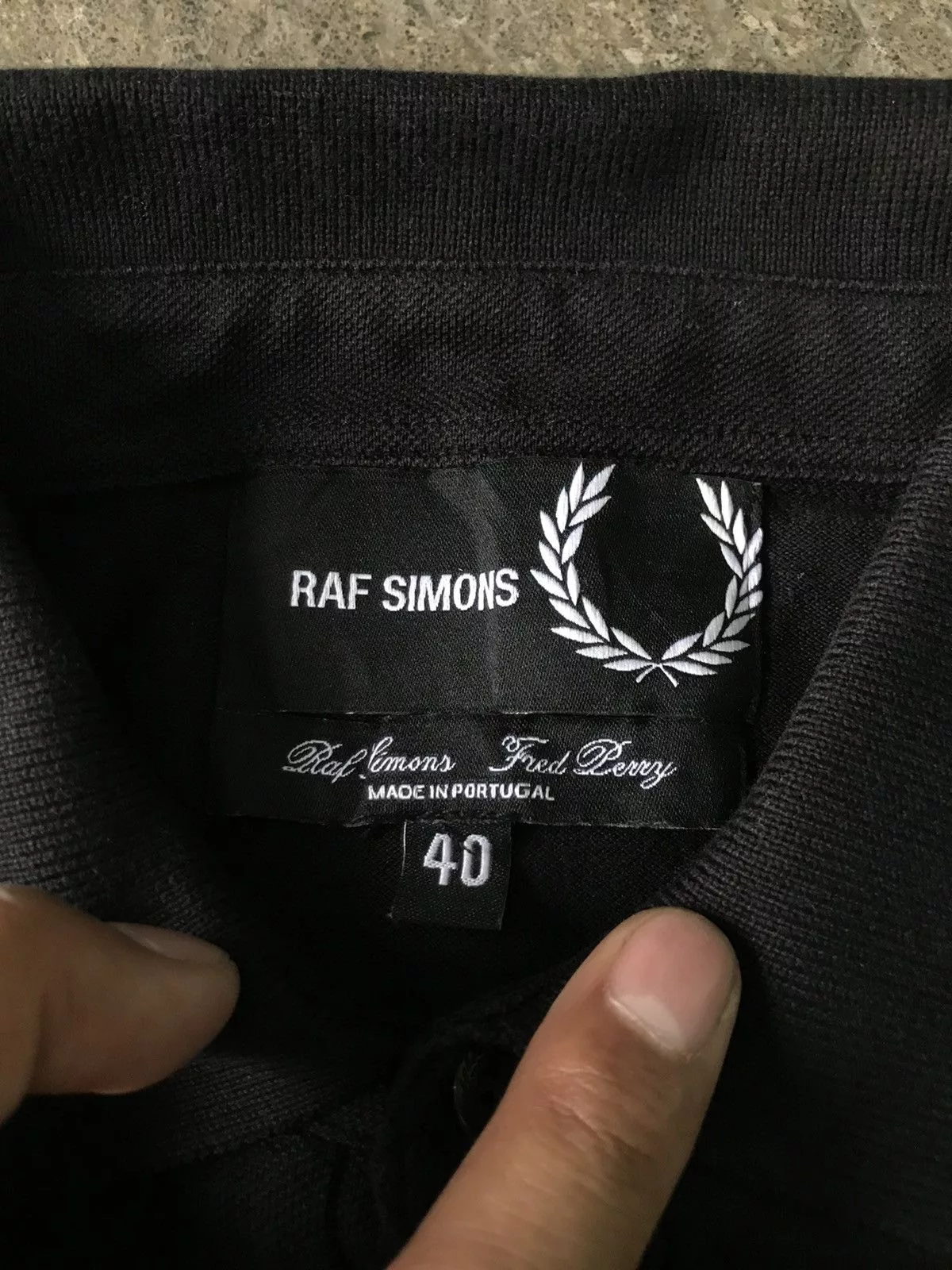 Designer Polos Designer × Fred Perry × Raf Simons Raf Simons x Fred Perry rare black polos with leather