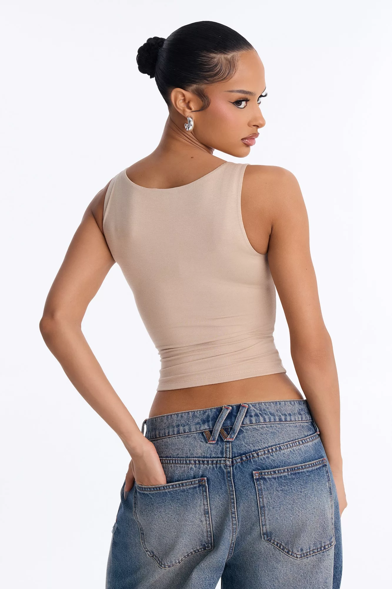 Zinnia Double Lined Tank Top - Stone