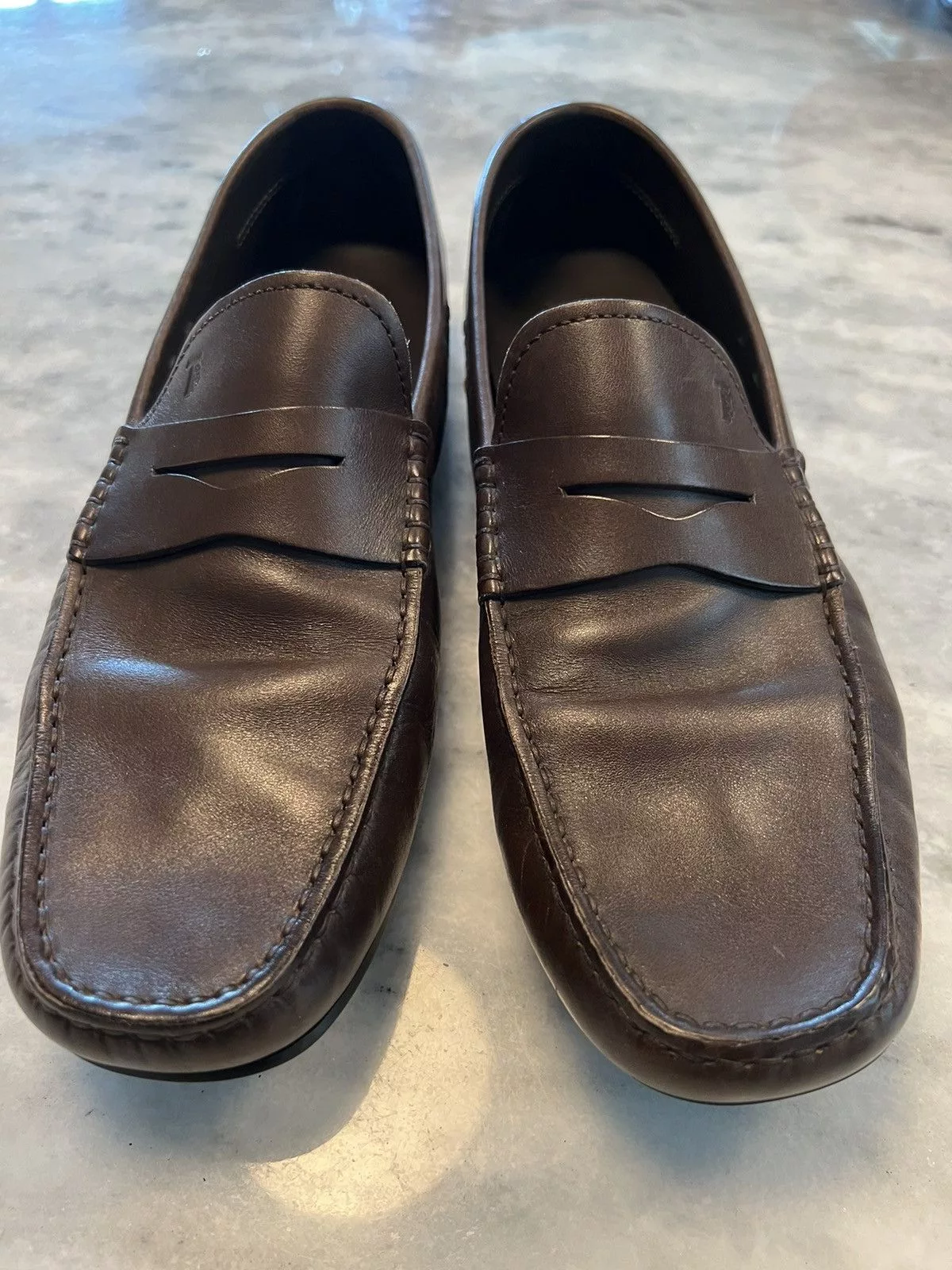 Prada Casual Leather Shoes Prada TOD'S city gommino brown driving mocassins