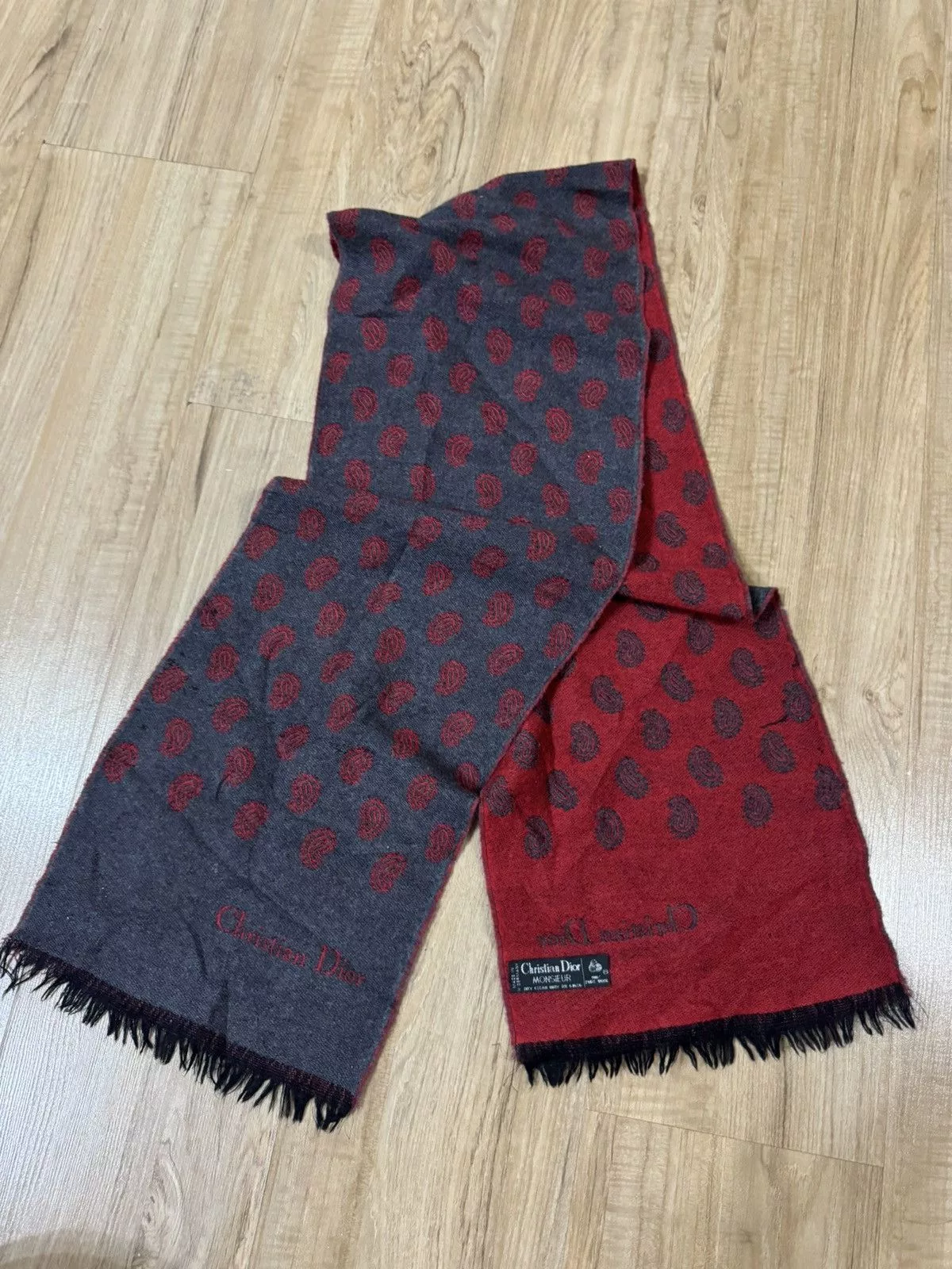 Dior Scarves VINTAGE CHRISTIAN DIOR MAFLA Red