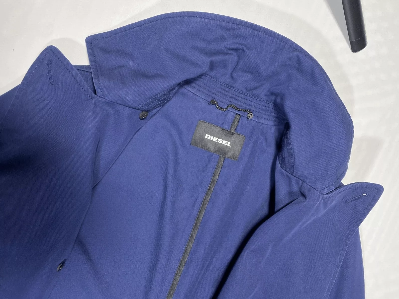 Diesel Raincoats DIESEL Belted Trench Coat S Blue