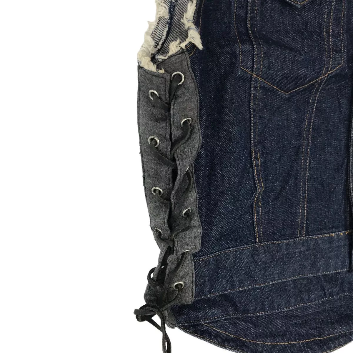Vintage Vests Vintage KADOYA Denim Vest Sleeveless Racing Spirit And Blue