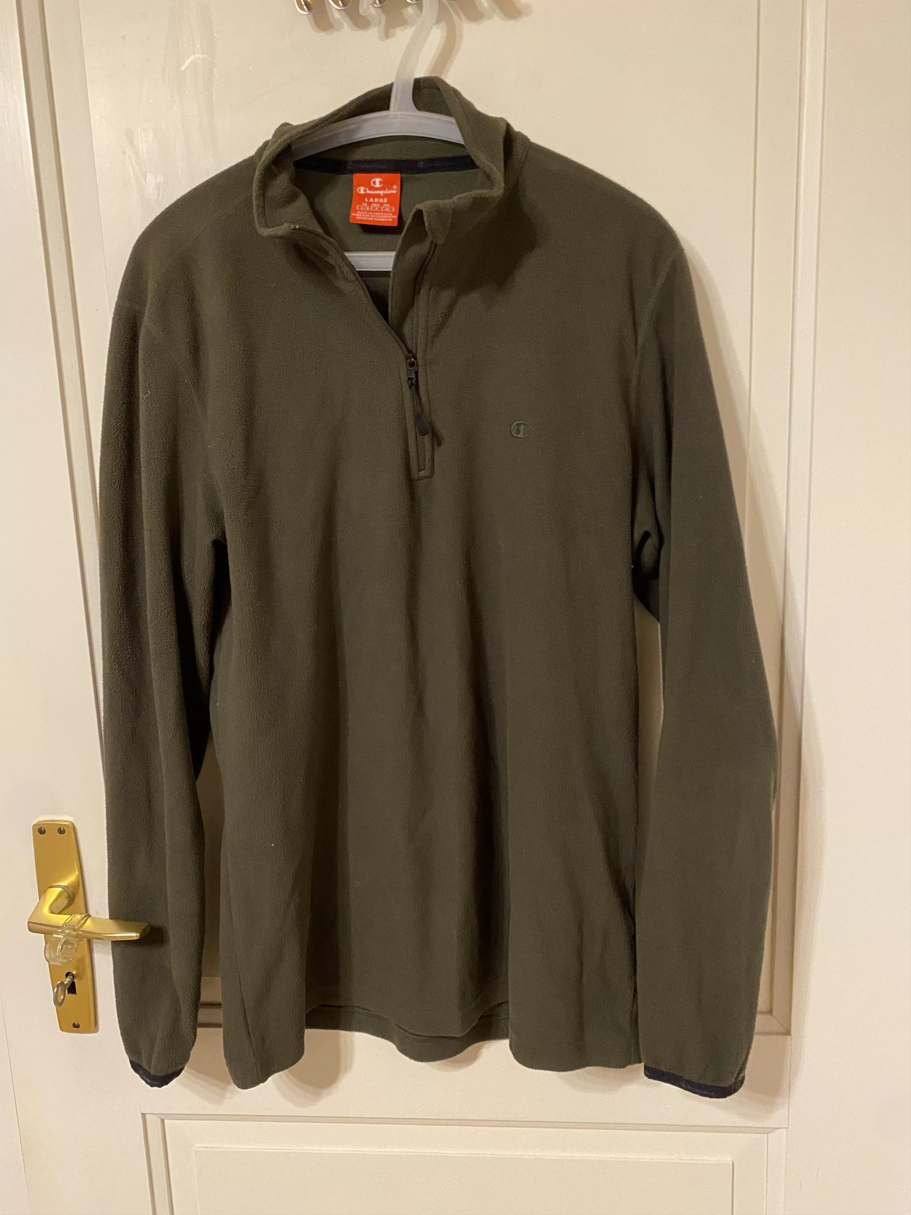 Champion Sweaters Knitwear Champion Olive Kaki Halfzip sweater crewneck embroidered Green