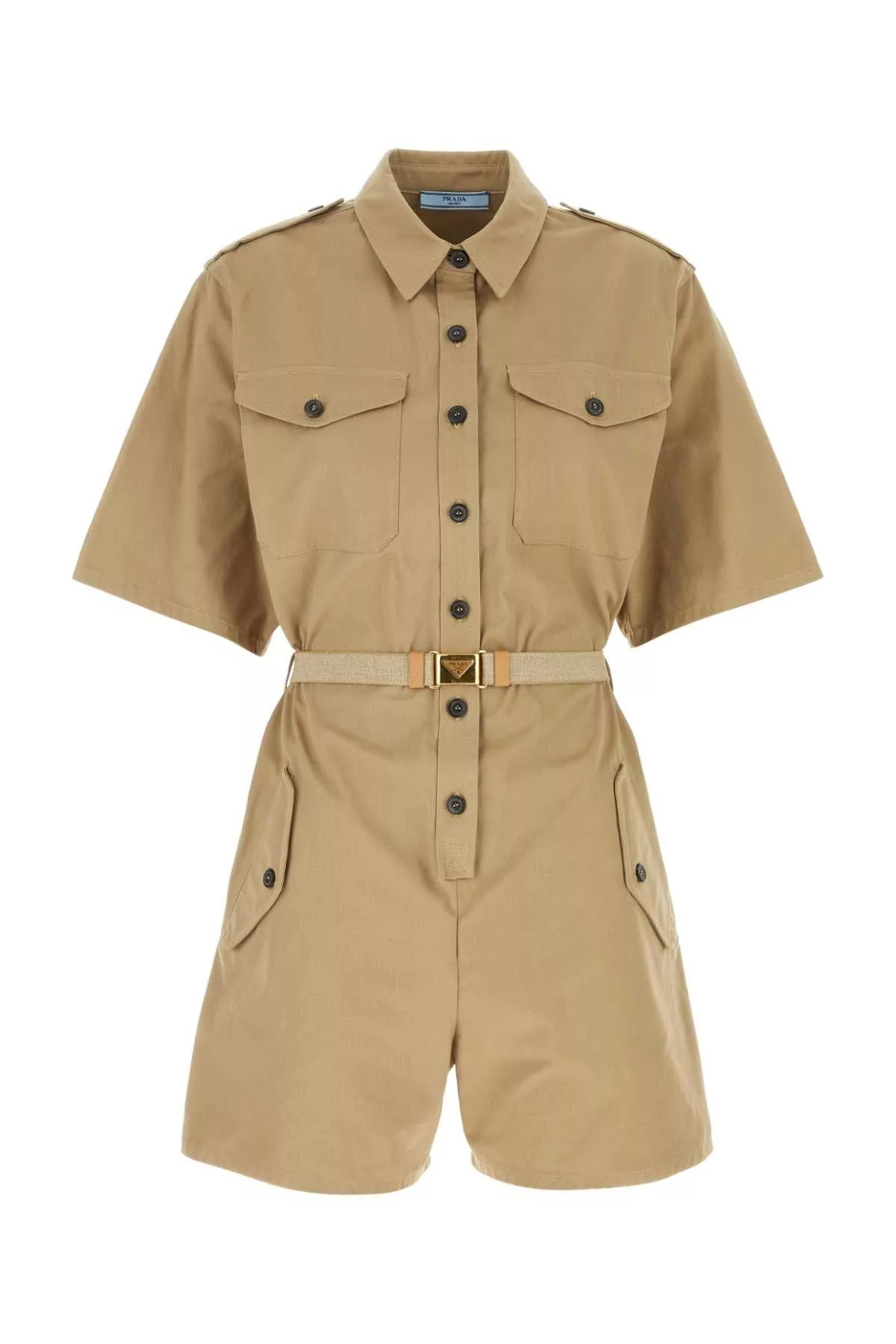 Prada Jumpsuits Prada Khaki Cotton Jumpsuit Multi