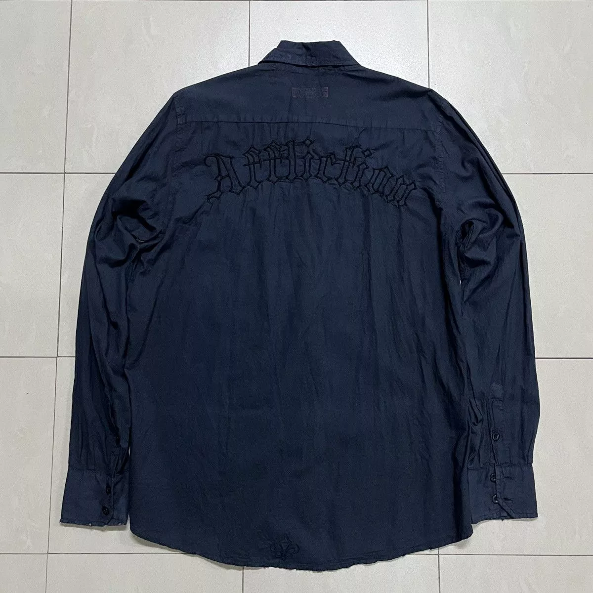 Affliction Shirts Button Ups Affliction × Vintage Rare Affliction Black On Black Logo Shirt Avant-Garde