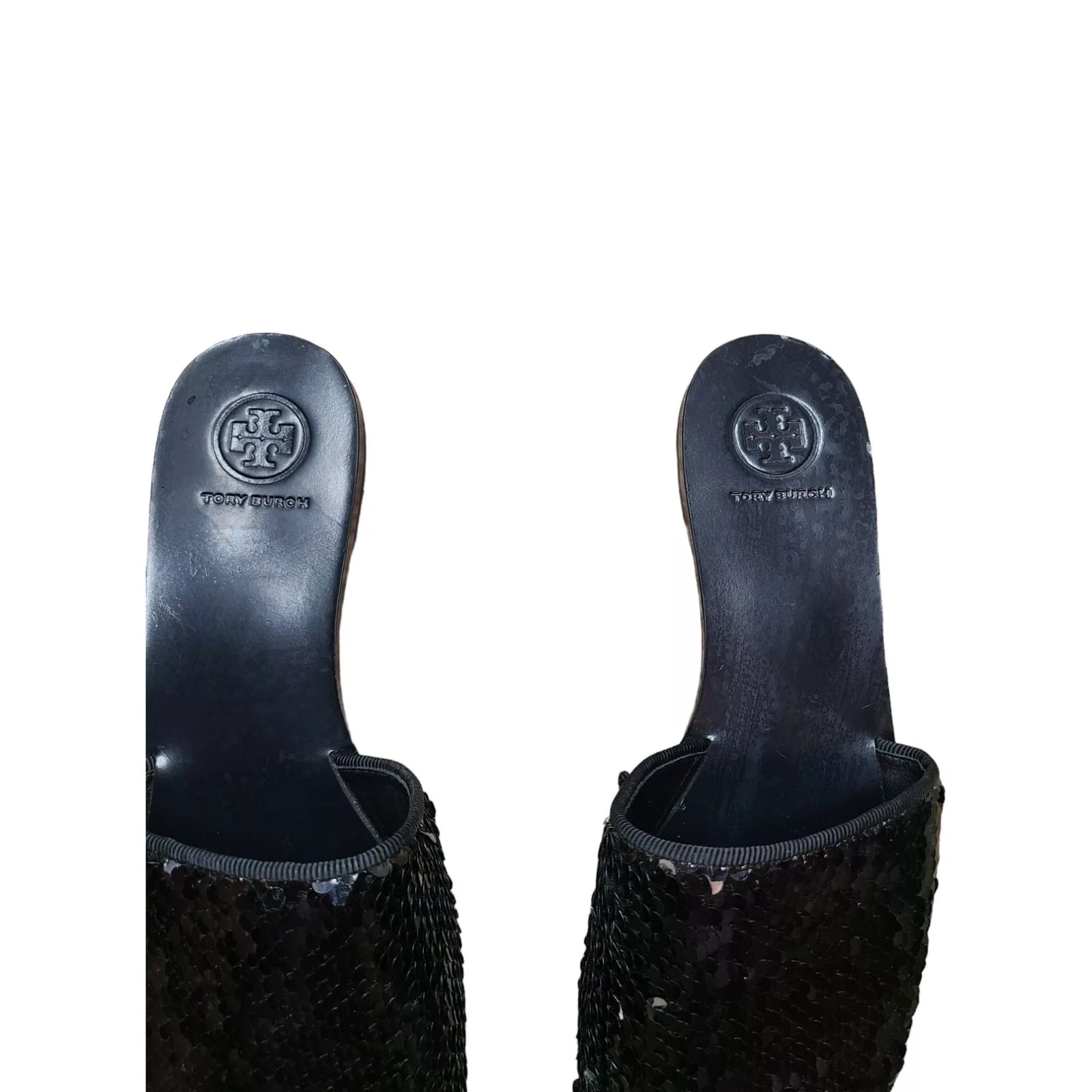 Tory Burch Sandals Tory Burch Carter Black Sequin Slides Sandal Size 7M