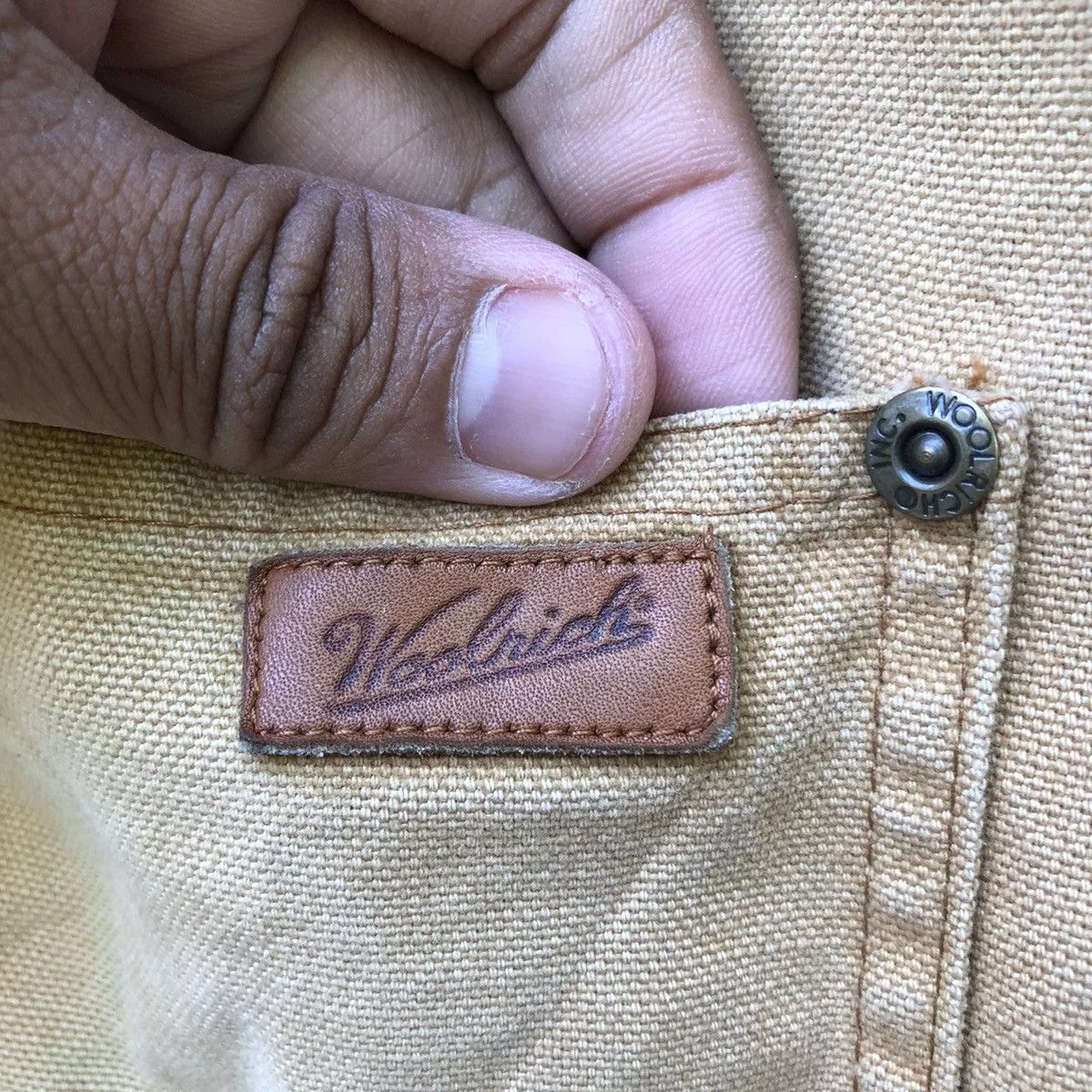 Woolrich Woolen Mills Denim Jackets Woolrich Woolen Mills VINTAGE WOOLRICH DUCK CANVAS DENIM CHORE JACKET Yellow Workwear