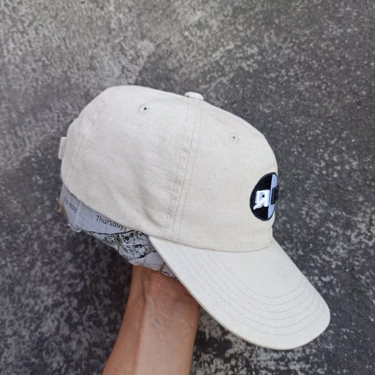 Other Hats Other Vintage 100% catton initials RB roller Blade cap White