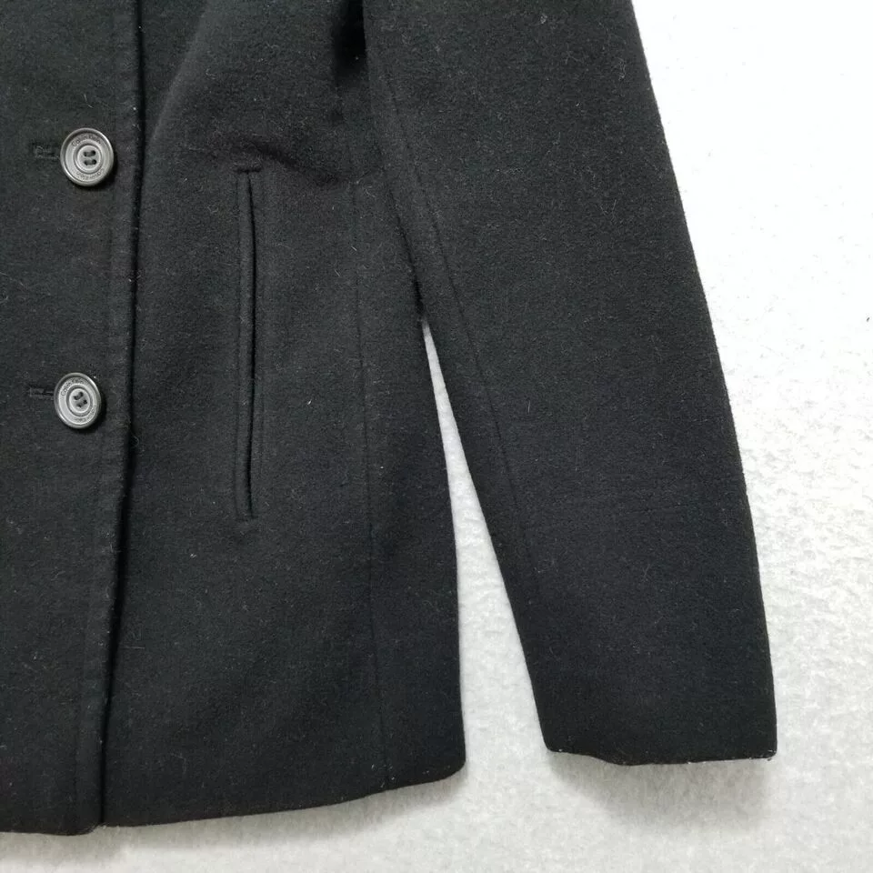 Calvin Klein Jackets Calvin Klein Coat Womens 2P Pockets Buttons Wool Jacket Black
