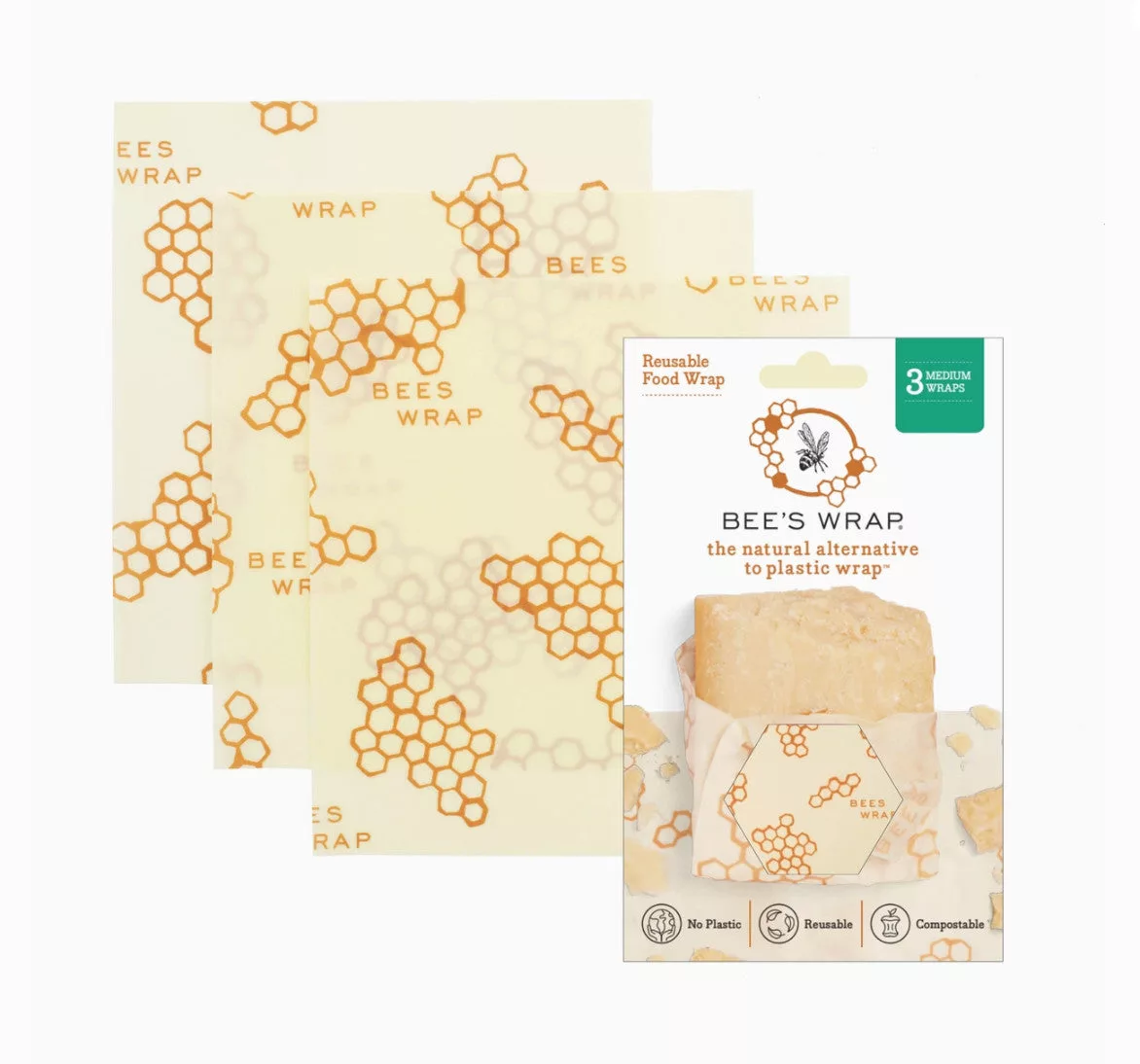3PK Medium Honeycomb Bee's Wrap