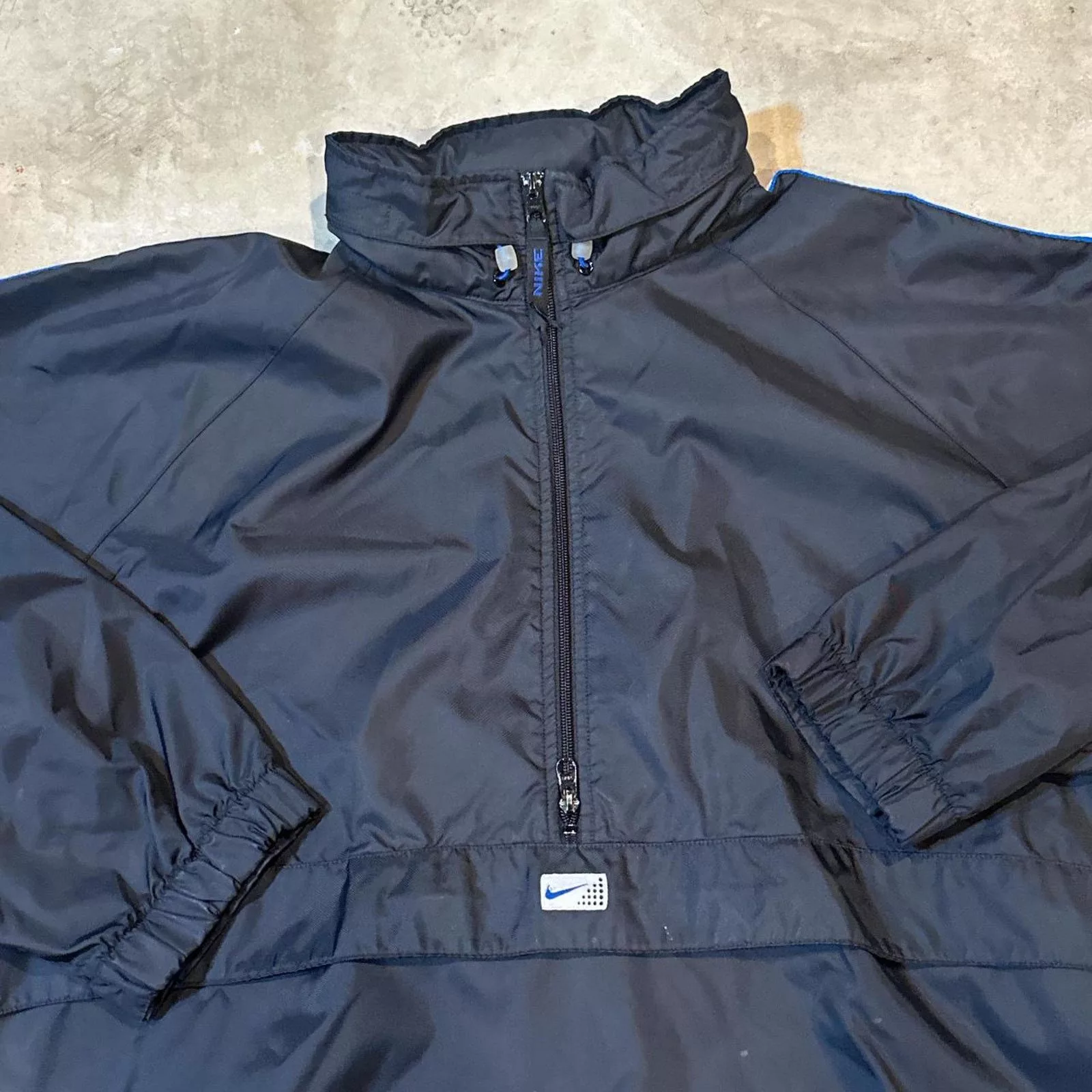 Nike Heavy Coats VTG Y2K Black Nike Silver Tag Half-Zip Windbreaker Jacket