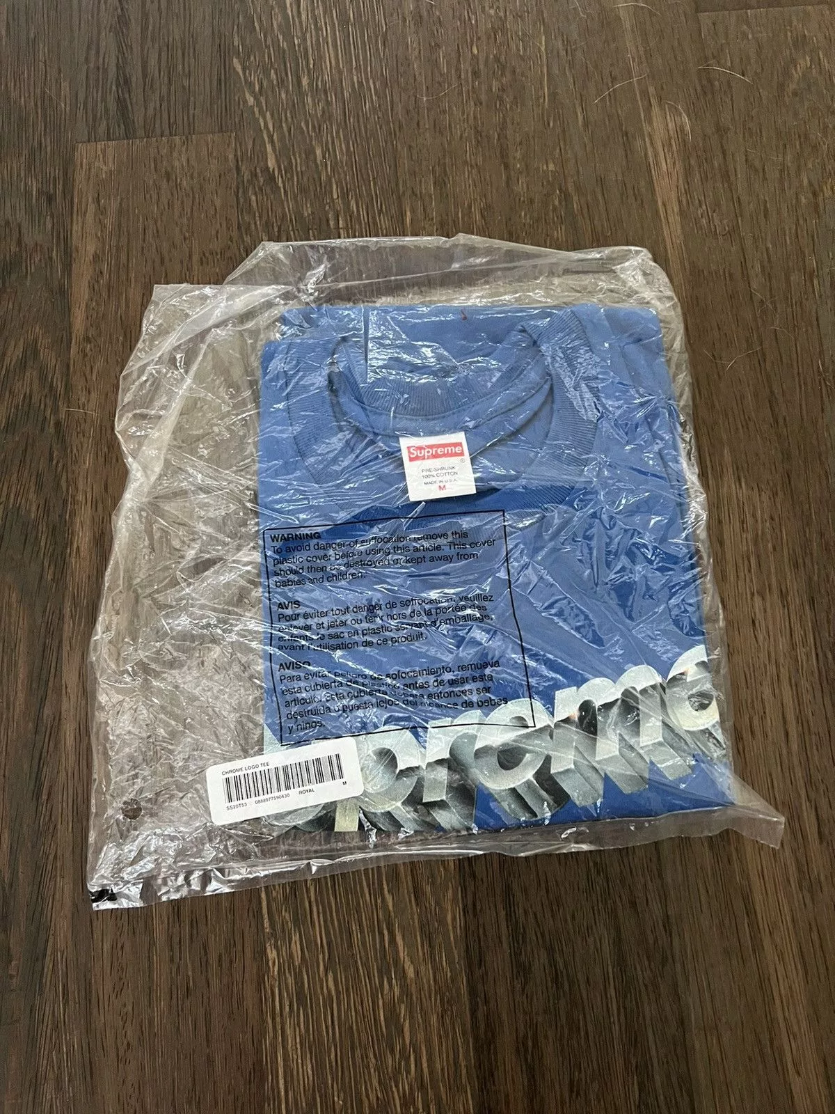 Supreme Short Sleeve T Shirts Supreme Chrome Logo Tee Blue